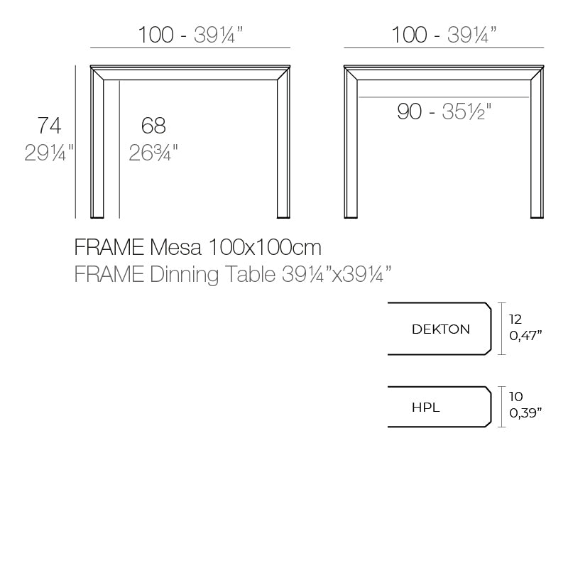 54232FB FRAME ALUMINUM TABLE 31½"X31½"X29¼" ECRU