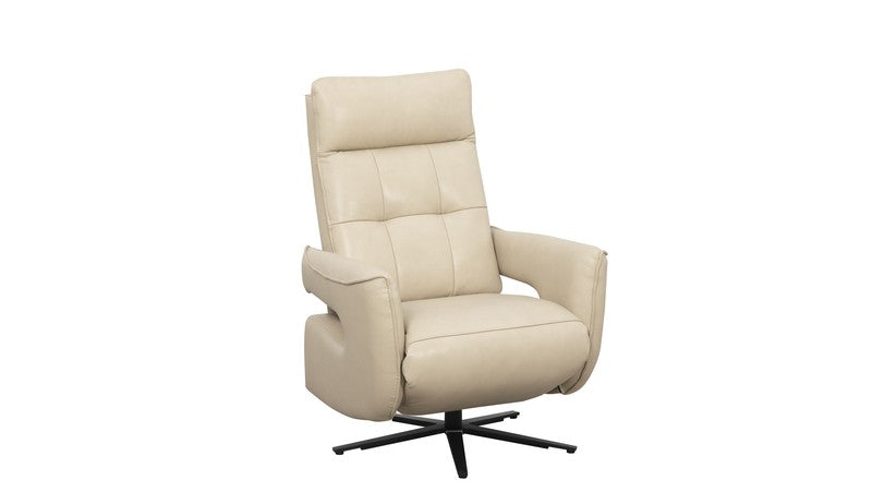 UK71096 Swivel Power Recliner Chair 3703# Softy Ivory Leather