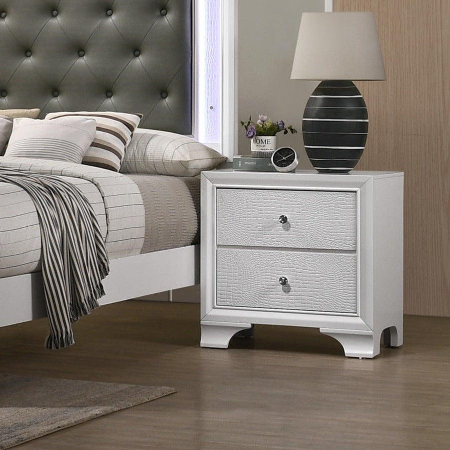 B4310 - Lyssa Nightstand (Frost Finish) - 47926