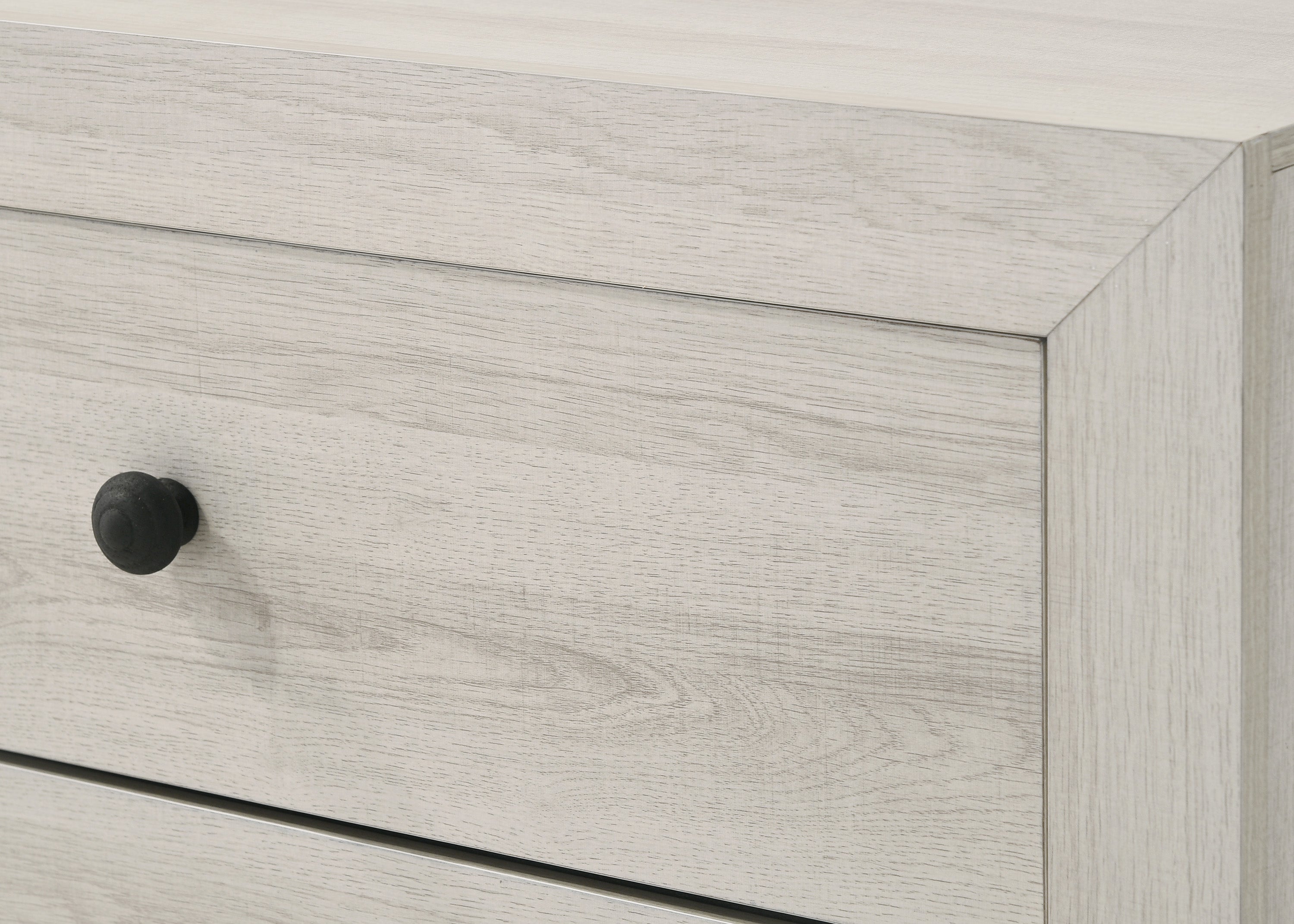 B6982 Atticus Bedroom Set Full Bed + Dresser + Mirror + Nightstand White Wash