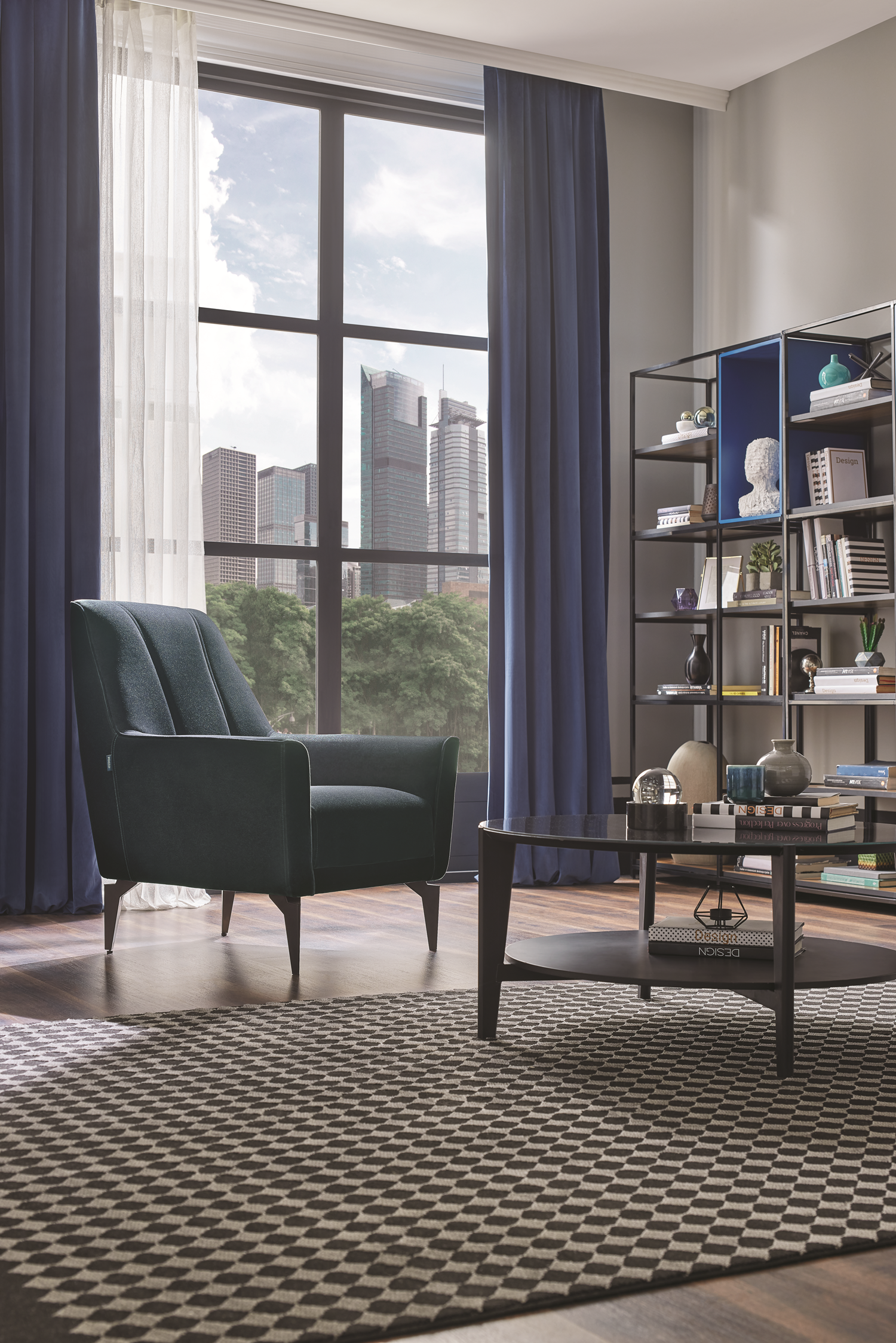 US Cordell Armchair 2105 K2 GK:12803 Dark Petrol AR:306