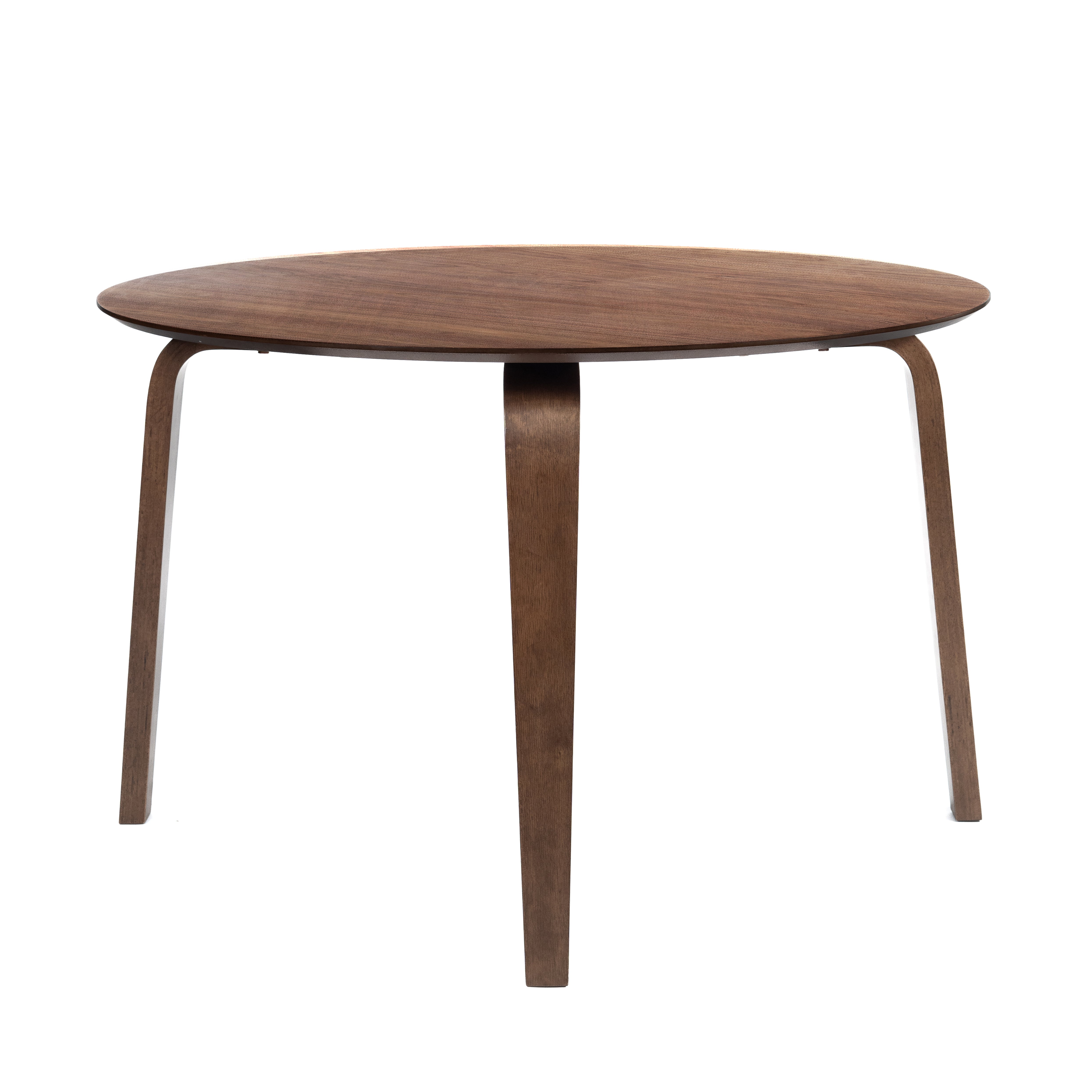 D501 Oscar Round Dining Table 47" + (4) Dining Chair Natural Walnut Finish