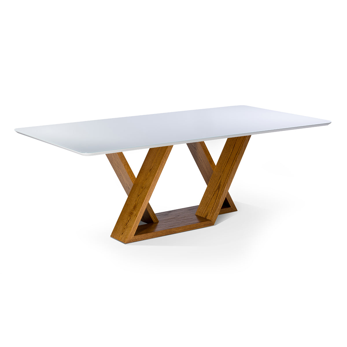 UMA - Livia Table Top 79"L x 39"W + Flora Base (Off White/Nogueira)