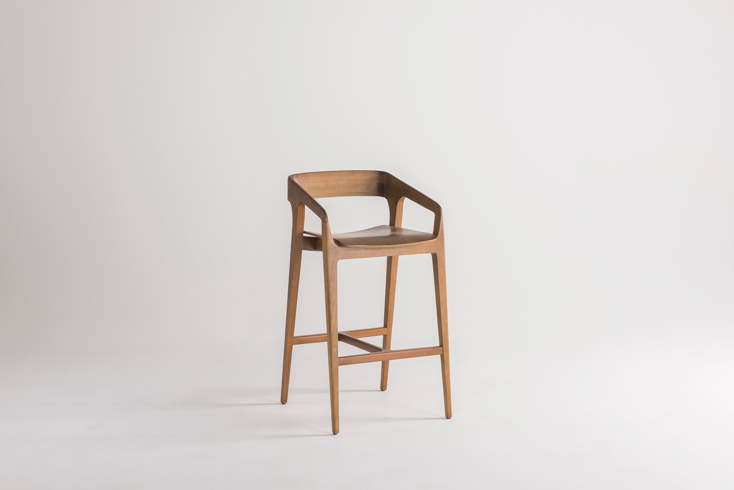 MENI Barstool (Bar Height 28") E16 Wood Finish/T-6101 Fabric