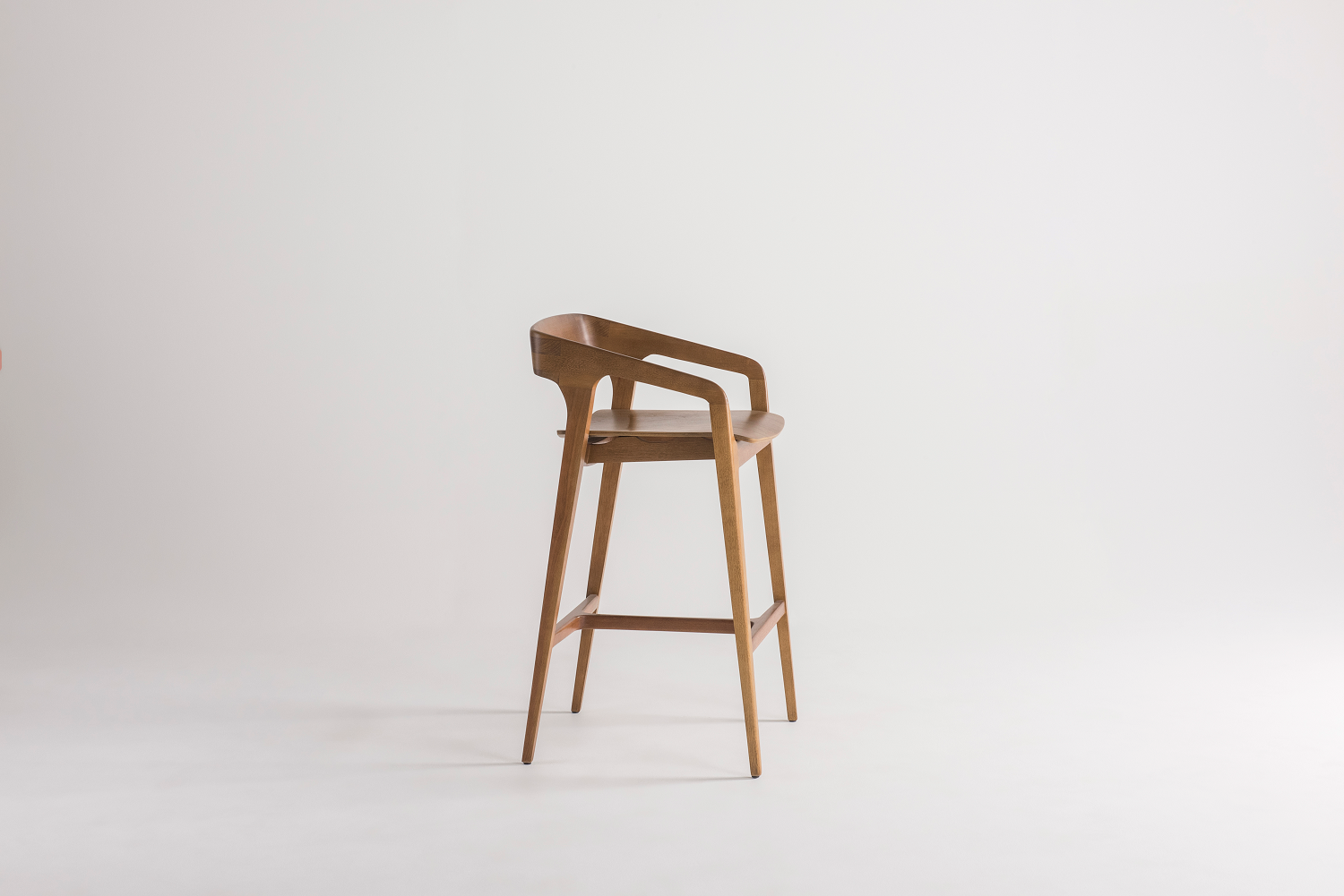 MENI Barstool (Bar Height 28") E16 Wood Finish/T-6101 Fabric