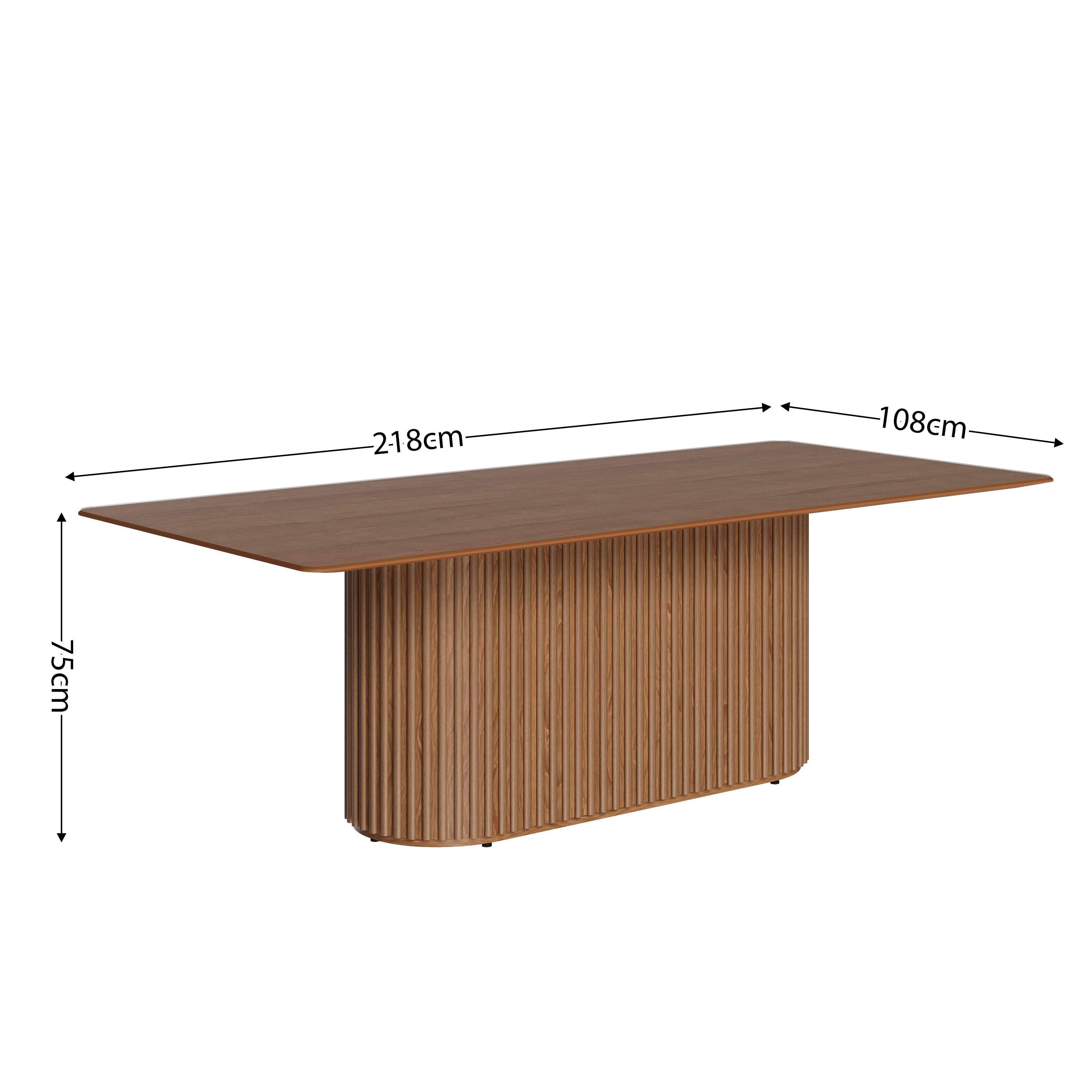 05836 LIVING Rectangular Dining Table 85.8"x 42.5" Cinnamon