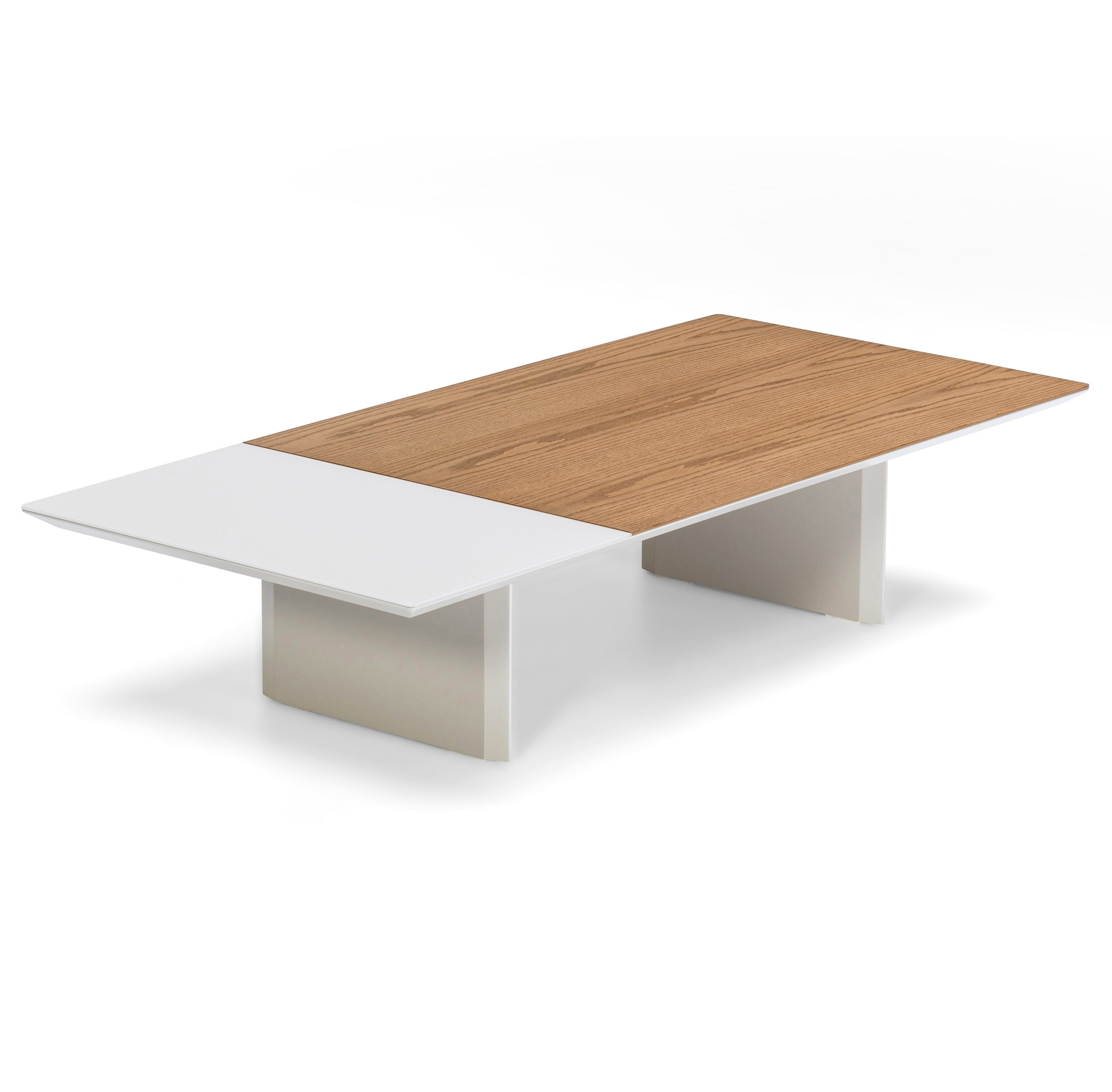 126185 NINA Rectangular Coffee Table Almond Oak/Gloss White