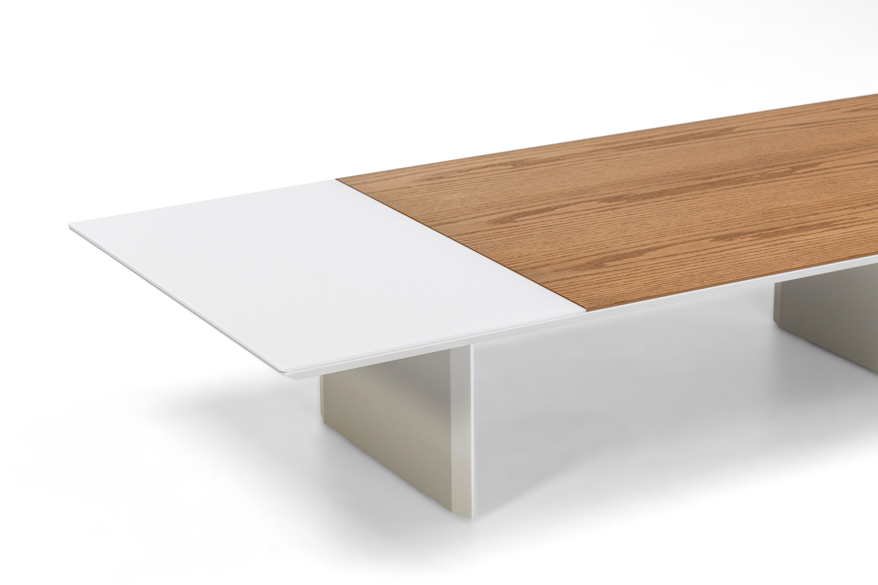 126185 NINA Rectangular Coffee Table Almond Oak/Gloss White