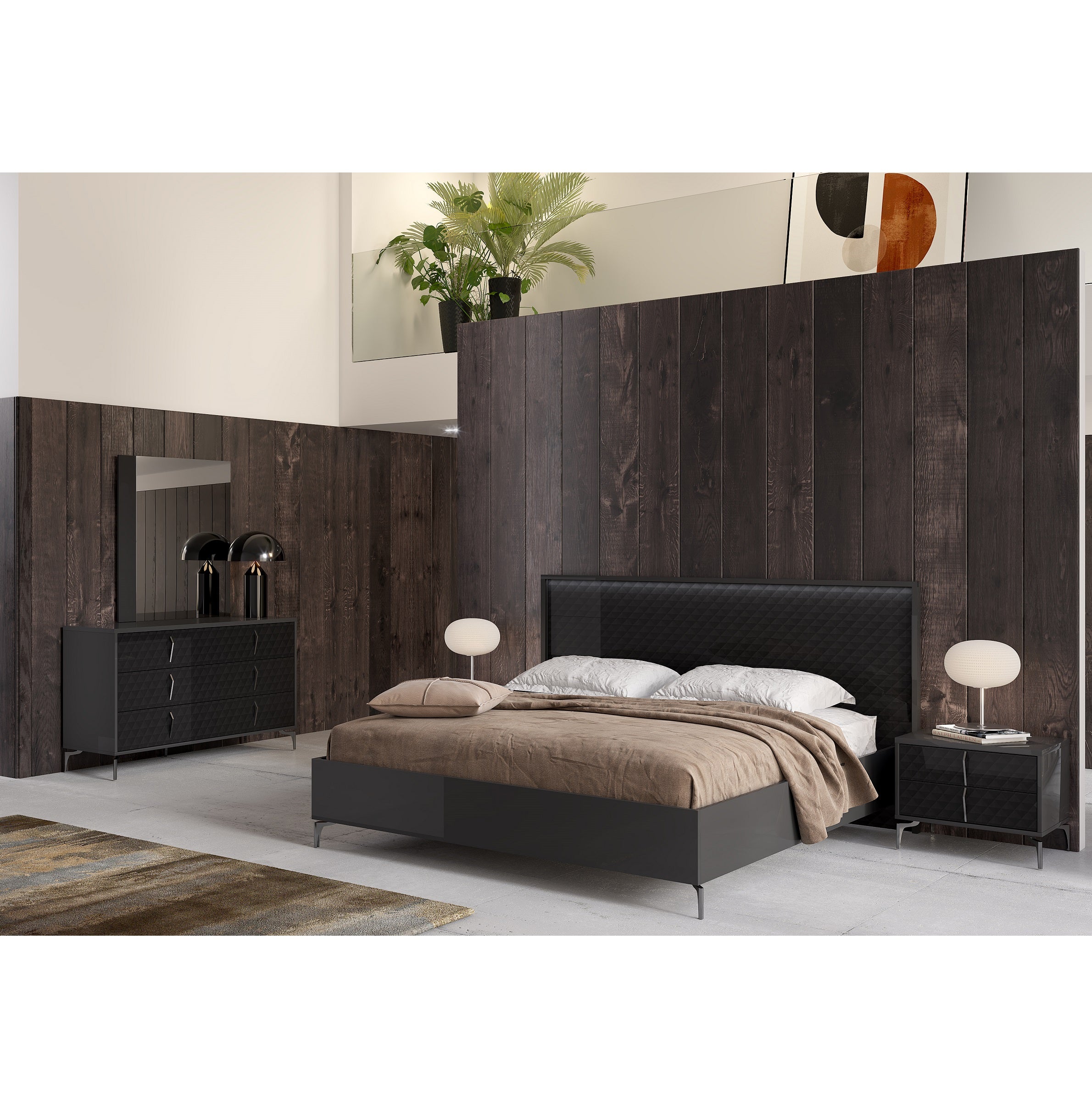 Osiris - King Bed + Dresser + Mirror + Nightstand