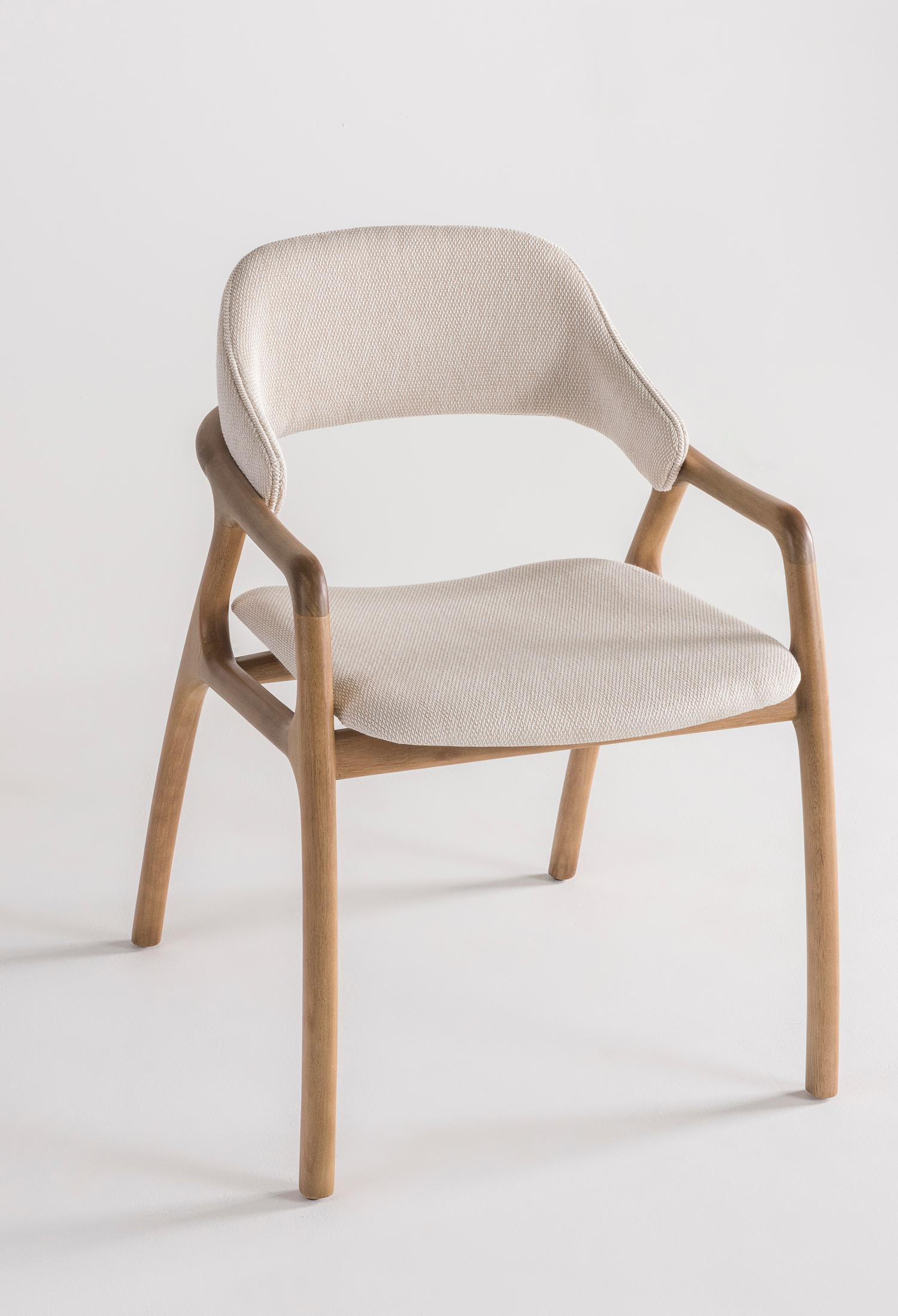 ROMA Dining Chair w/Arms E16 Wood Finish/T-2046 Fabric