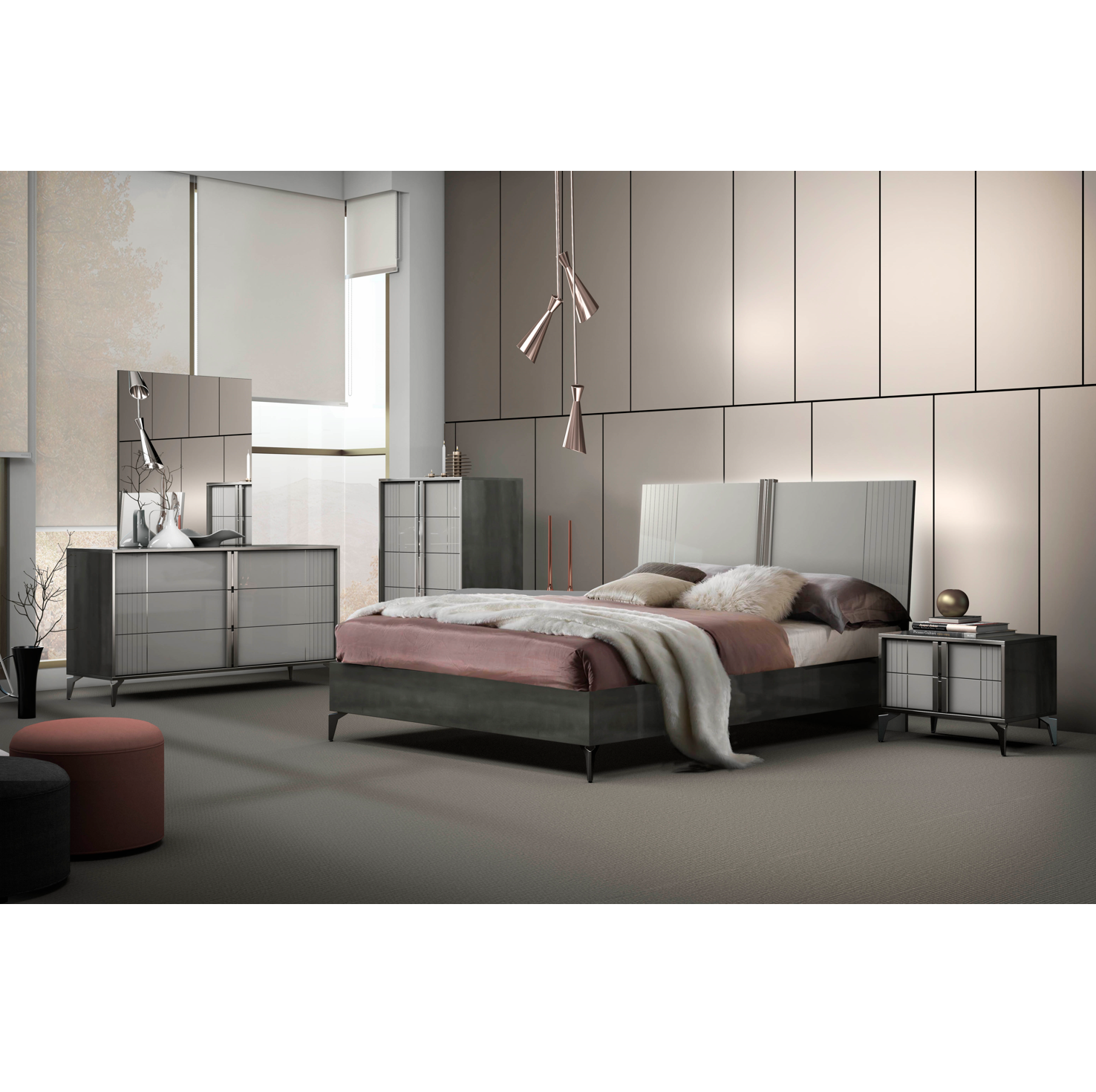 Ruby King Size Bed Silver