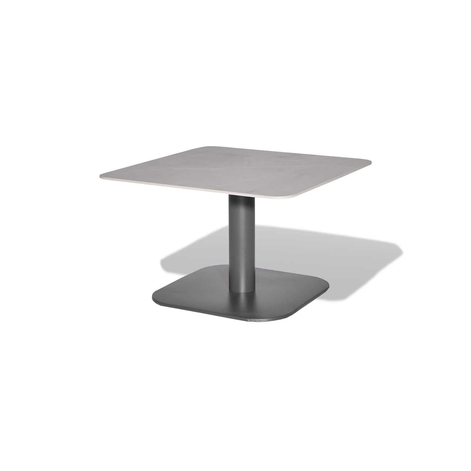 T283 New Freedom Coffee Table 23"x 23"x 14" Aluminum Frame w/Sintered Stone Top Grey/Frame Charcoal