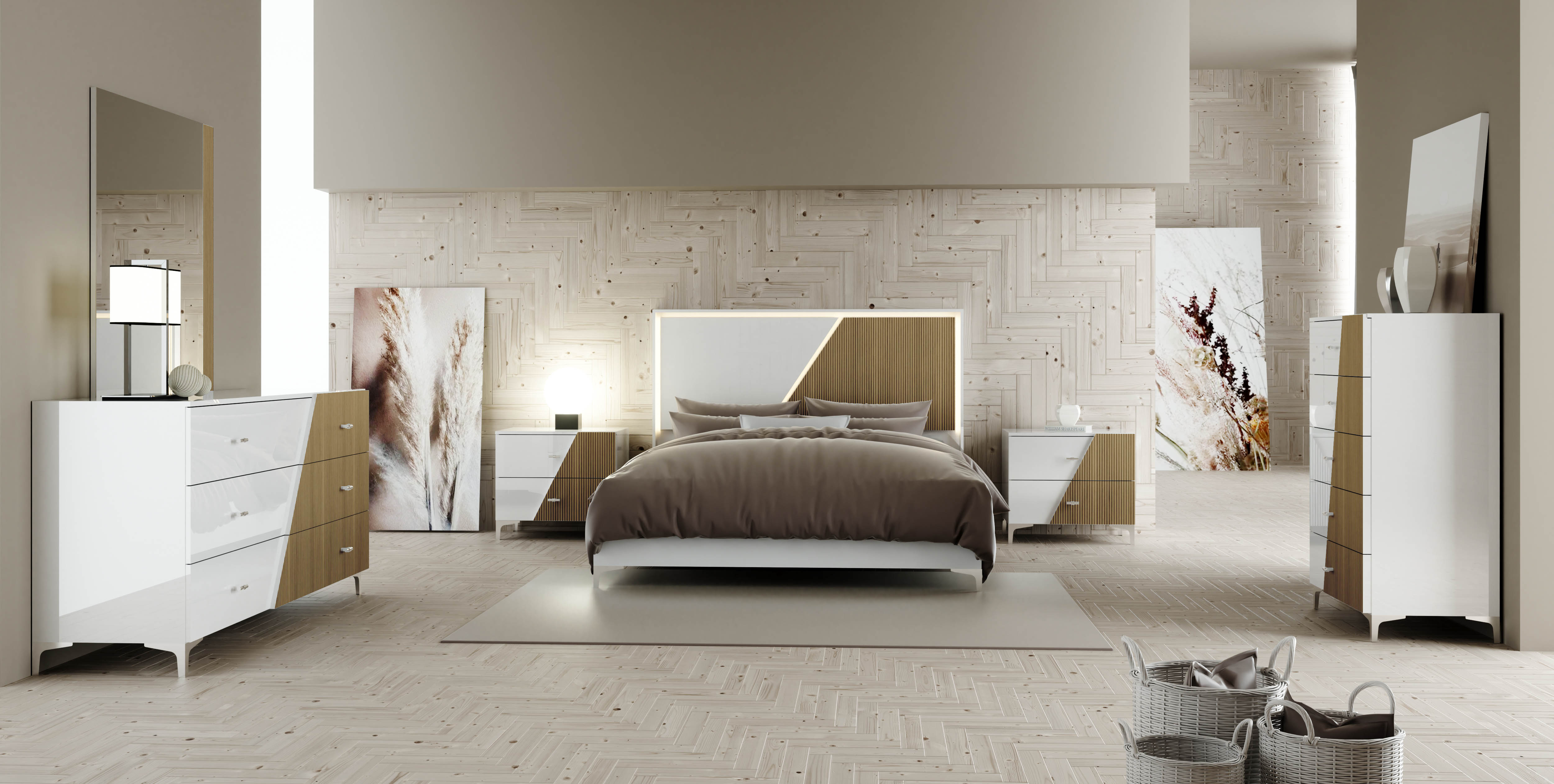 TRIANA Nightstand White-Natural