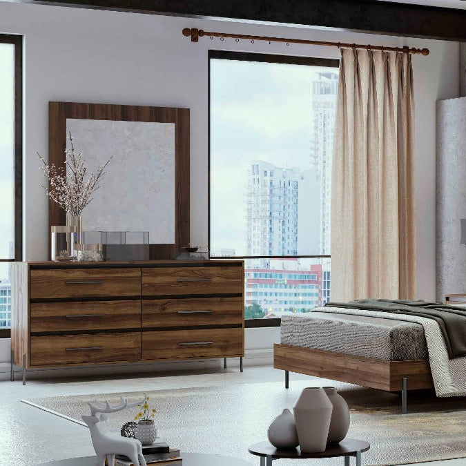 VIRGINIA Dresser + Mirror Walnut