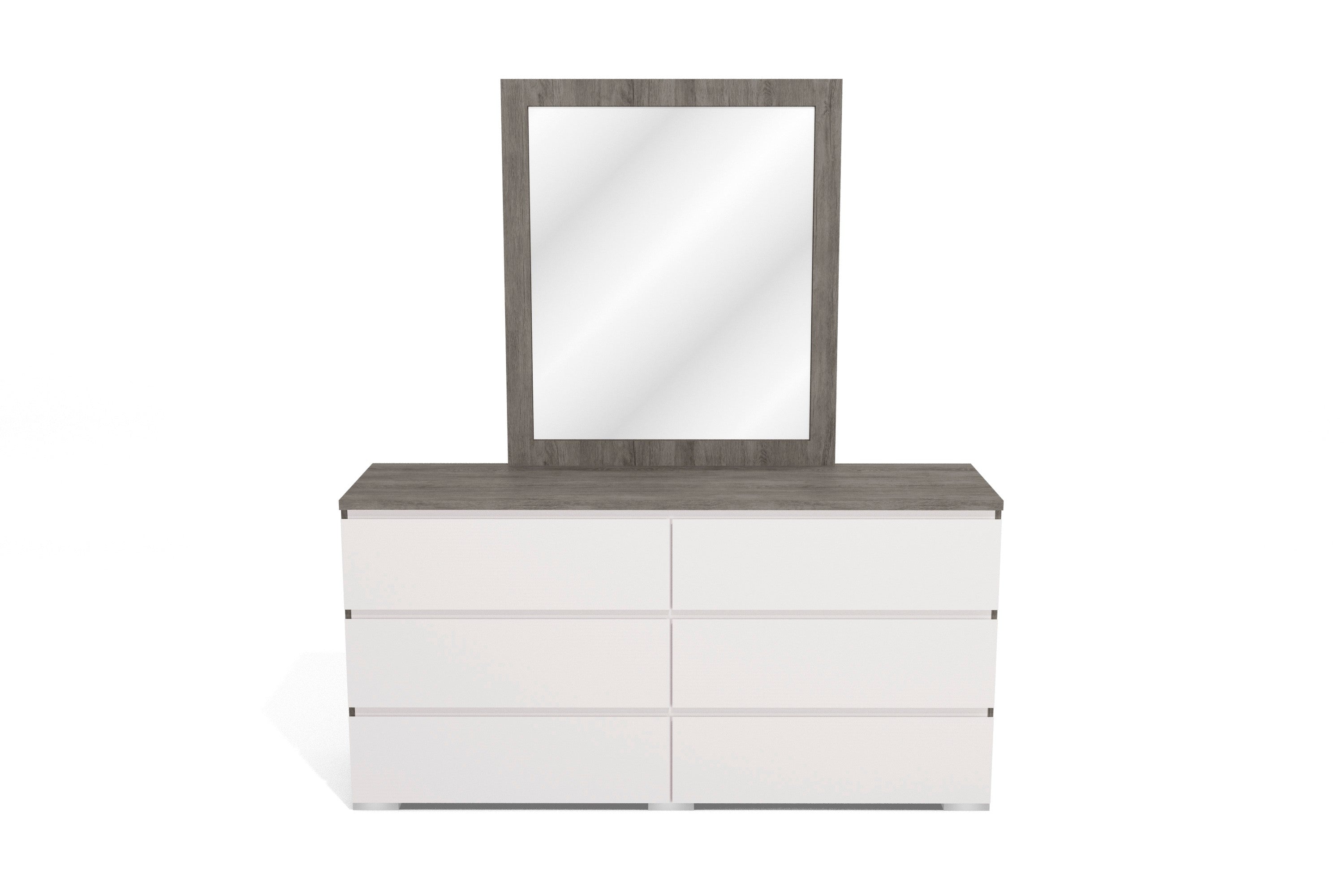 Vistamar Dresser + Mirror Set Grey Wood Grain