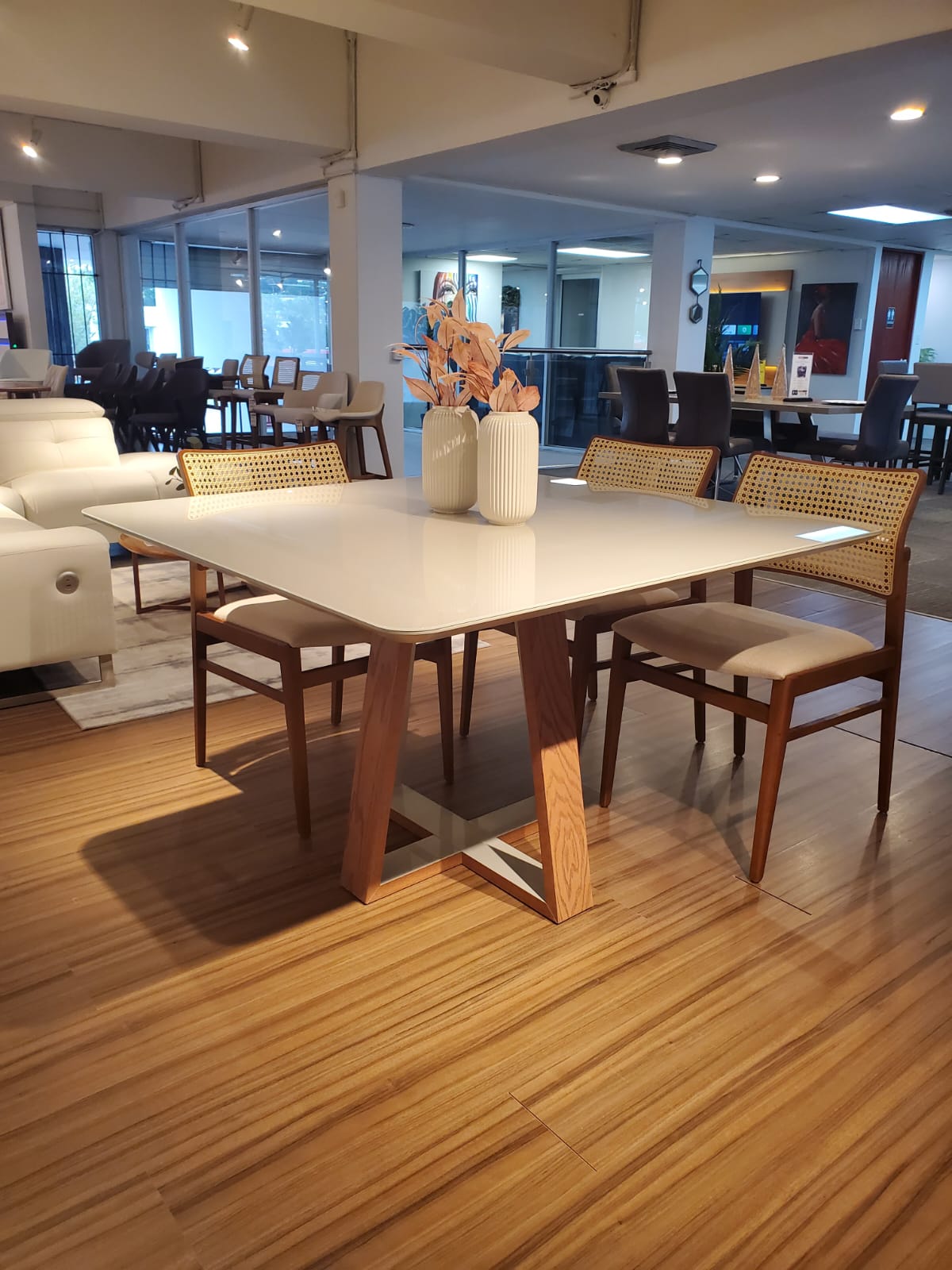 Livia Square Dining Table 47"x47" + Emily Base