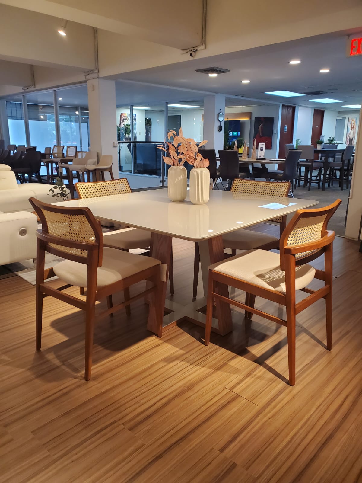 Livia Square Dining Table 47"x47" + Emily Base