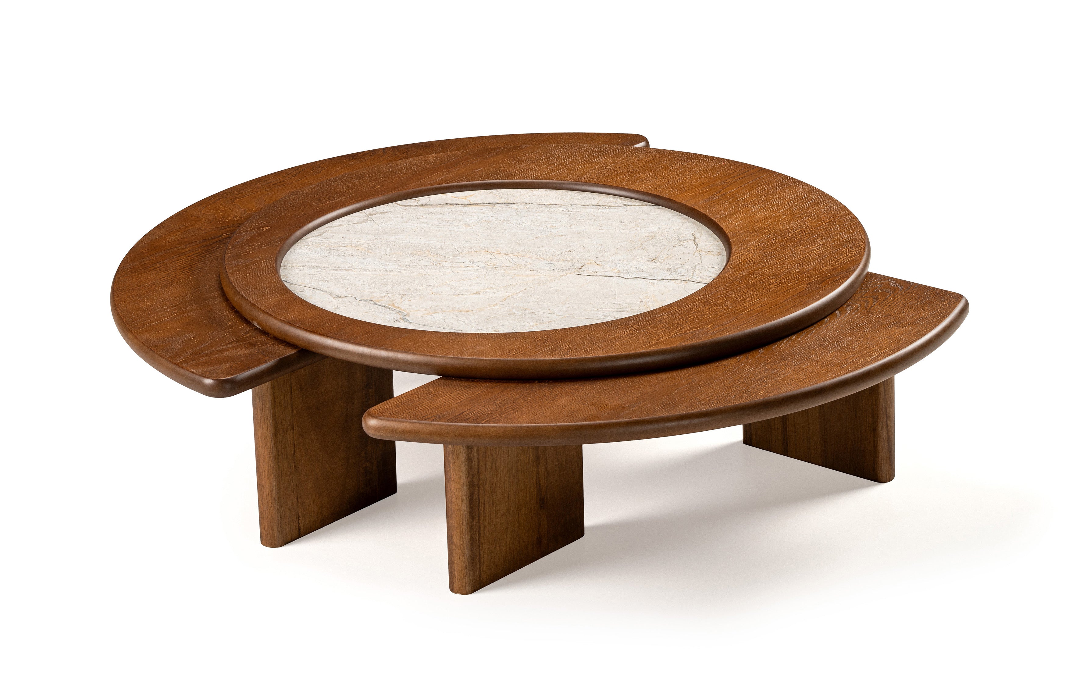 CIRANDA Coffee Table Wood Top w/Porcelanato