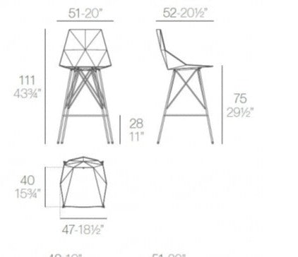 54162 FAZ STOOL 19 ¾"X20"X43 ¾" White