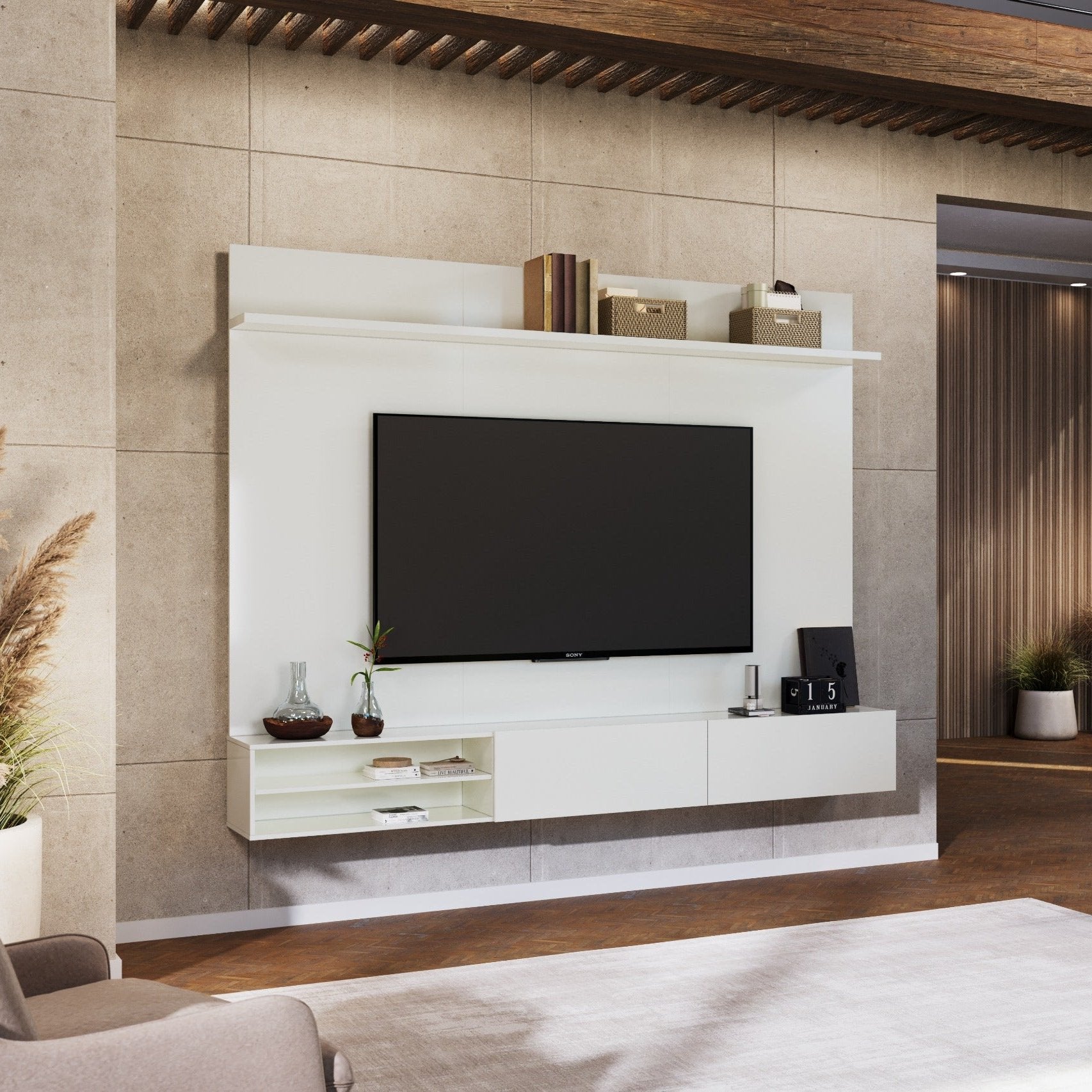 126294 BRIO Home Theater 94" x 74" Gloss White