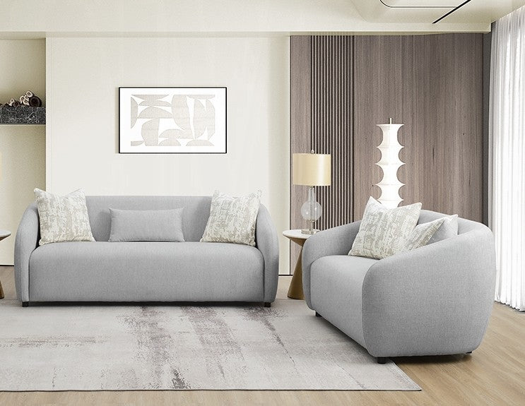 LV03590 3-Seater Sofa with 3 Accent Pillows 84"W Gray Linen