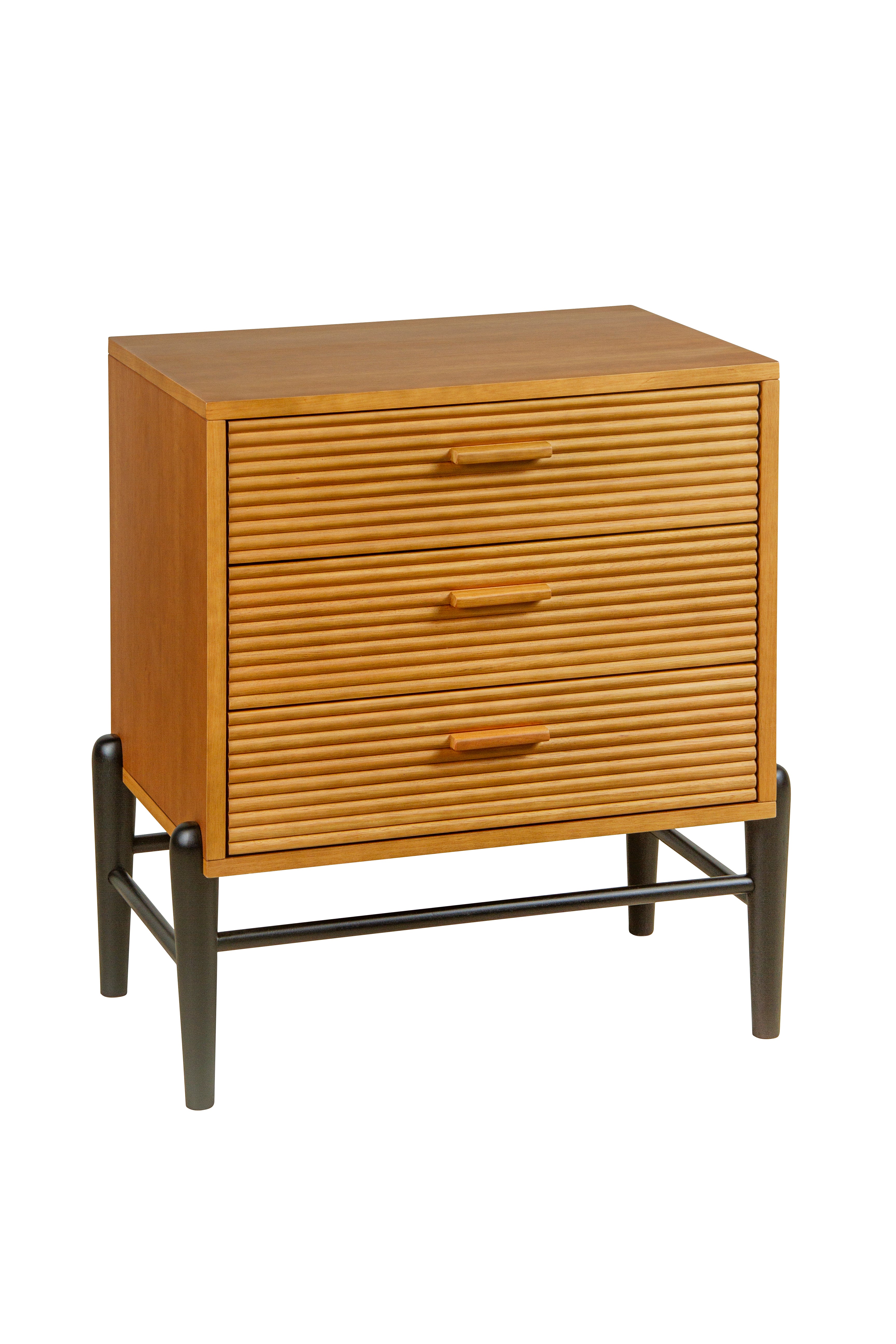 VIGO Nightstand Cinamomo Castanho/Black Legs