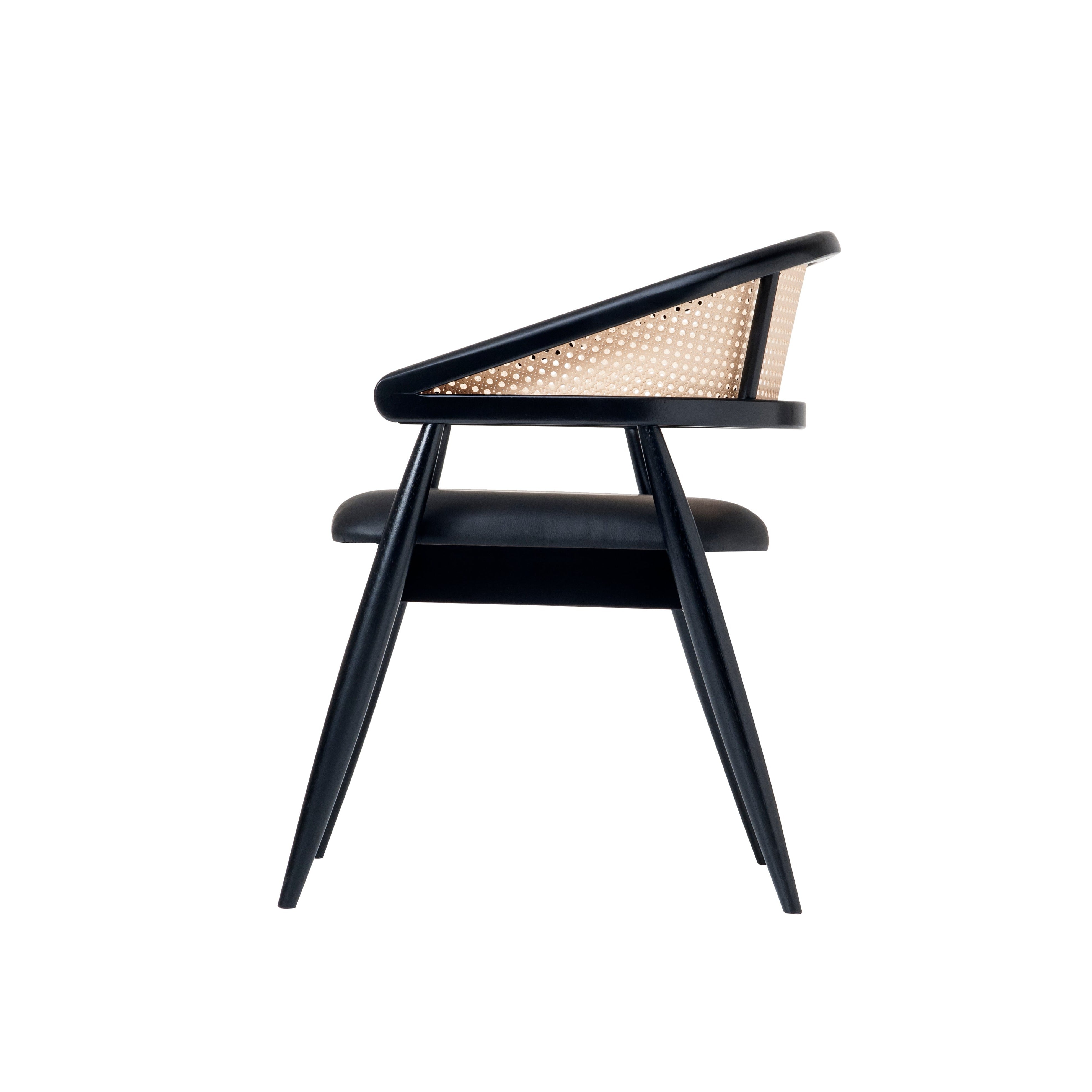 CAD715 NORD Dining Chair H-63 PVC/Black Frame/Cream Back Mesh