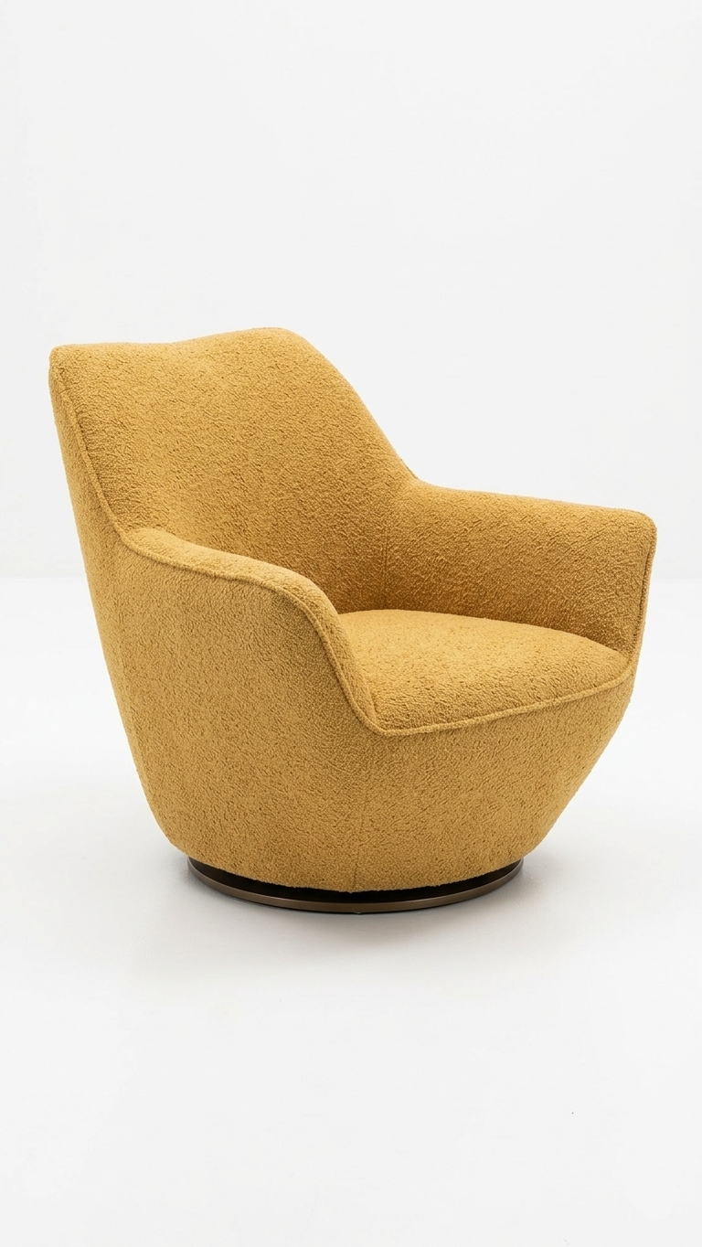 FA-A0434-SCH Swivel Chair CAN-273 Yellow Fennelseed Fabric
