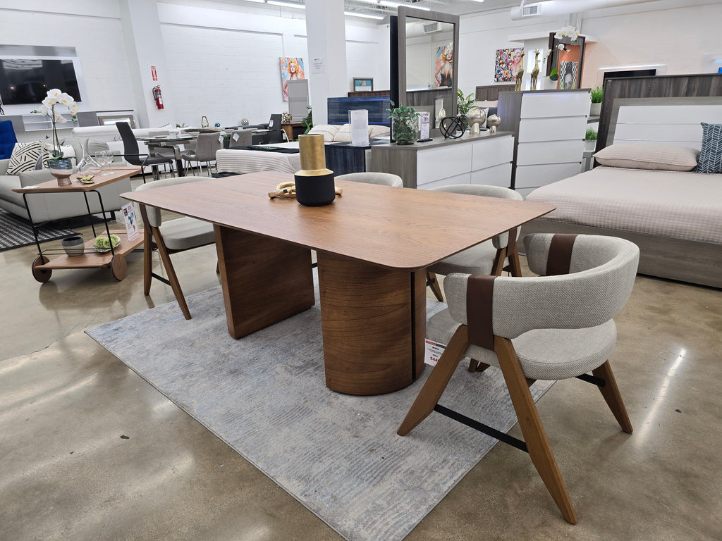 MOON Rectangular Dining Table 78.8" x 39.4" Amendoa/Black Ambiente