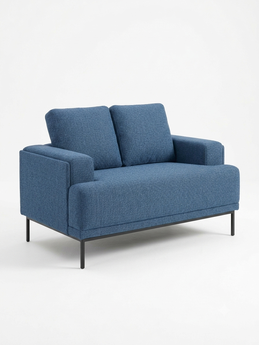 9124BUE-2 Loveseat with 2 Pillows Blue