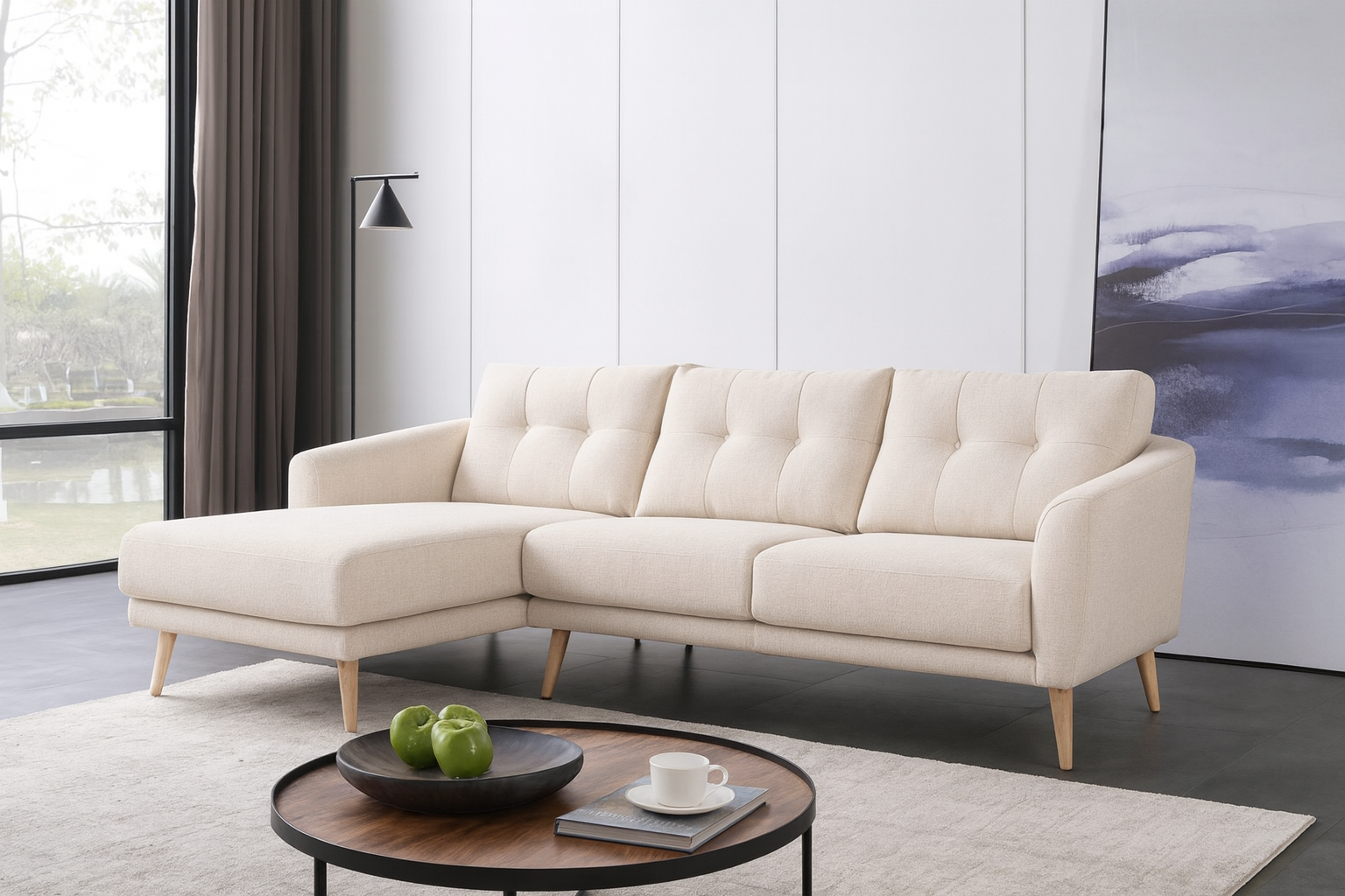 MB-1872C 2-Seater Sofa + Left Chaise (When Facing) EN6322-3 Fabric