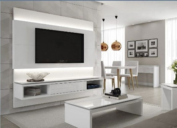 STYLO Hanging Console 2.2m 87"W w/LED High Gloss White