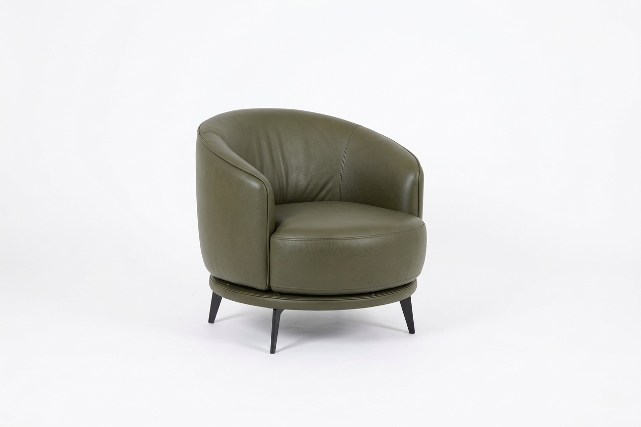 12934-SCH Swivel Chair VS-692E/LV Leather Forest Green