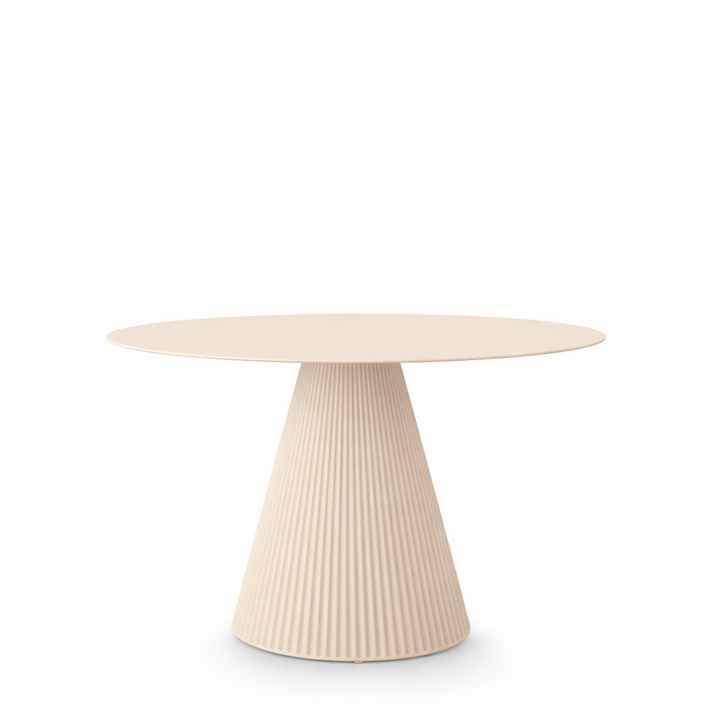 66130B GATSBY Dining Table Round 46 ¾" S50 Solid Core Cream