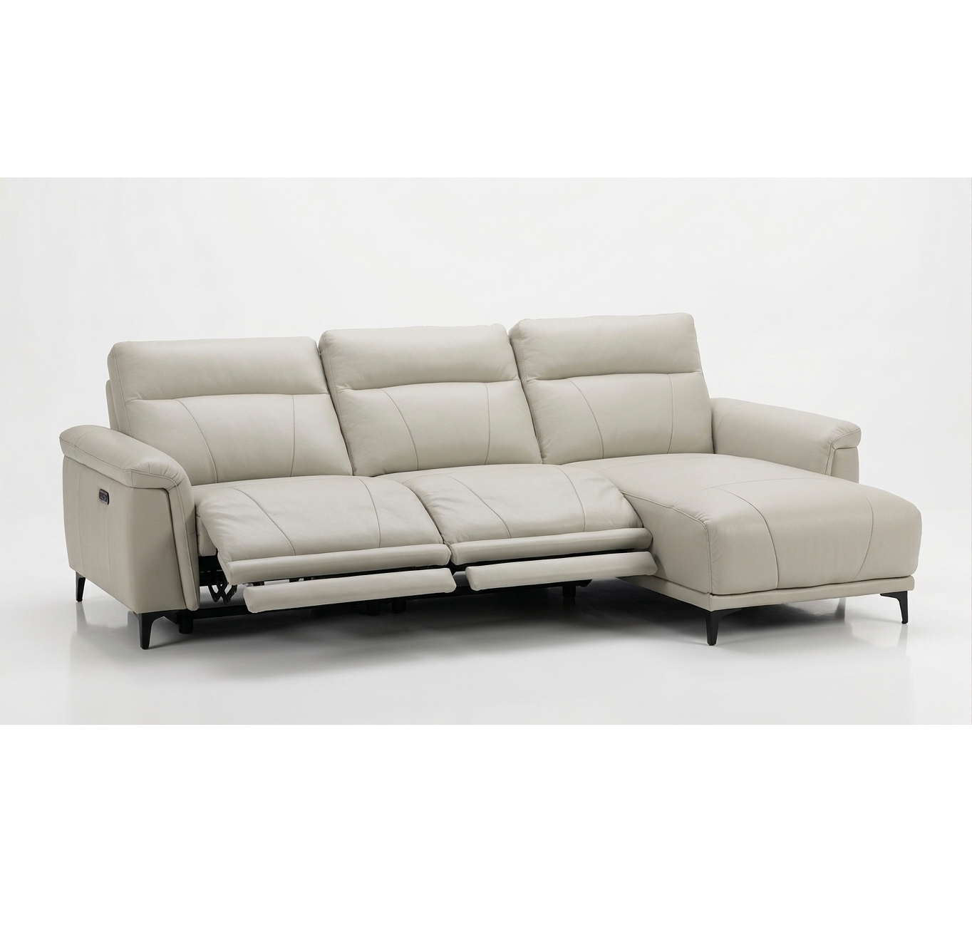 U80780M Sectional Dual Power Recliner w/Chaise(Right Facing) Leather/PVC 4562# Kerry Beige