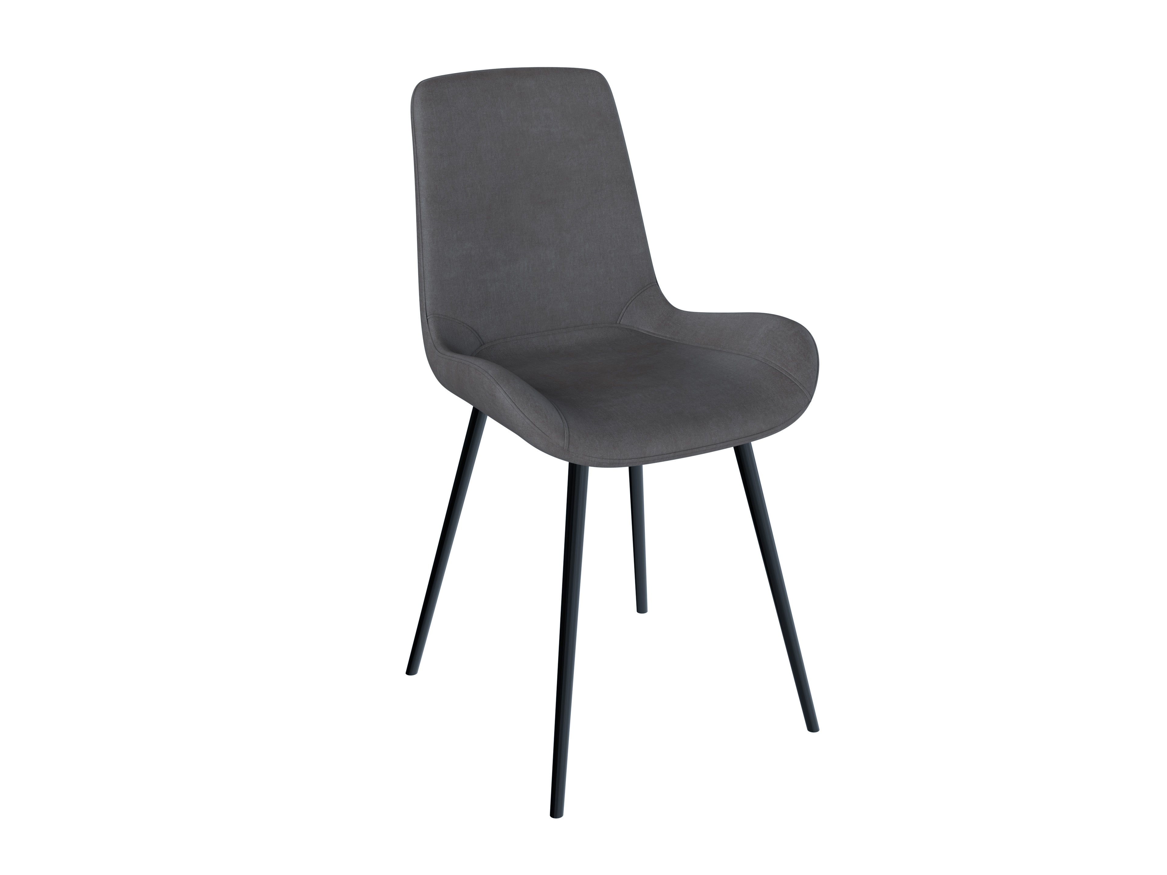 BELLMAR Side Chair(KD) 512 Matte Black/GAVA91 Grey Fabric