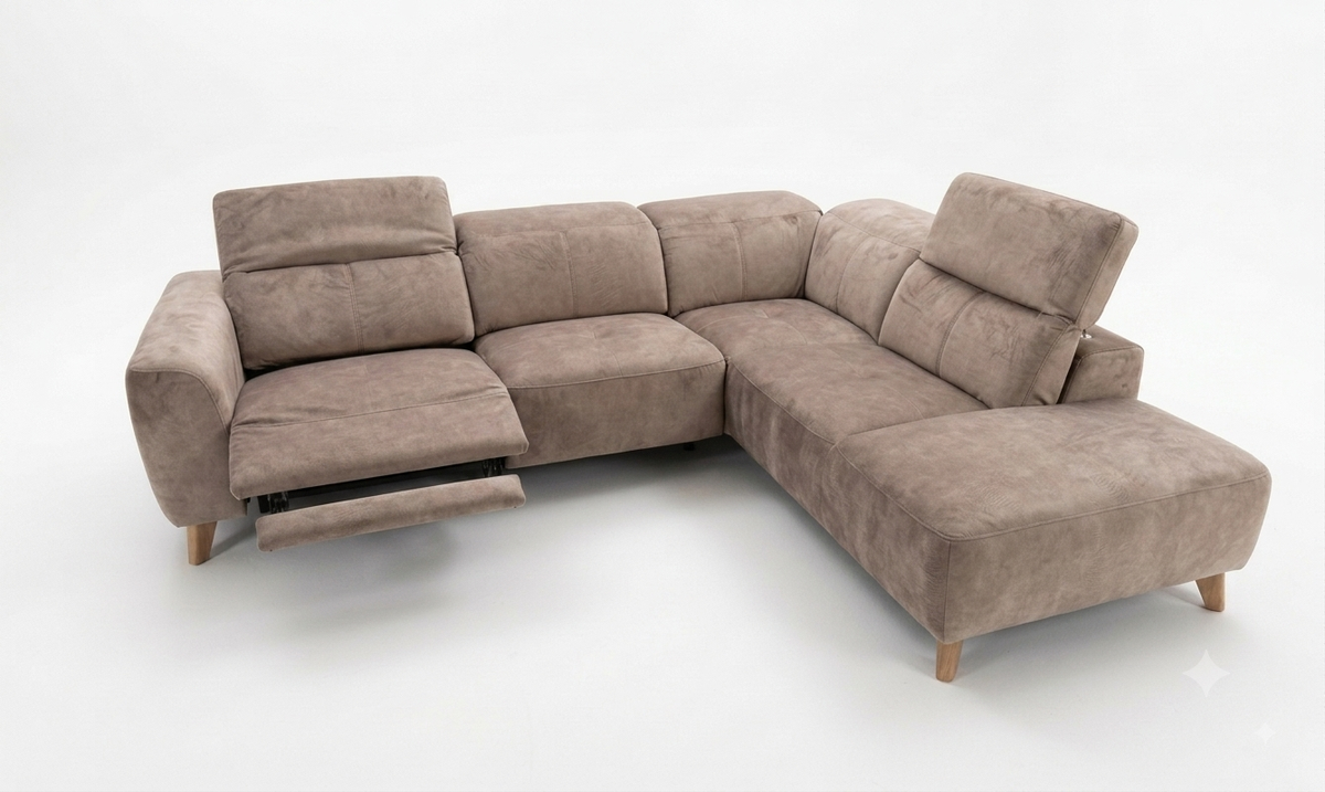 RS-13569 Sectional Power Recliner Sofa (RIGHT FACING) / USB & PWR HDREST/SRI-03 Fabric
