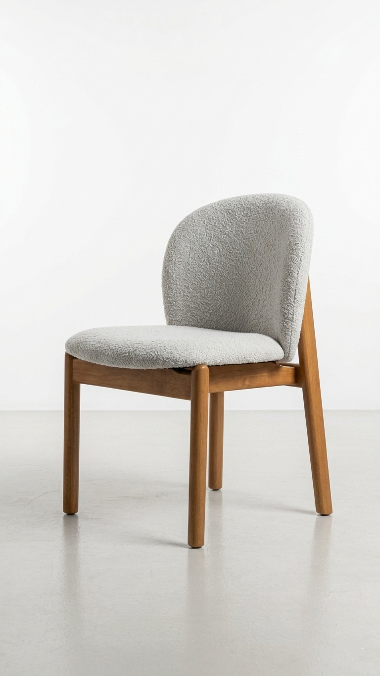 JADE Dining Chair Wood: Almendra/H-85 Fabric/Black Metal/Caramel Leather