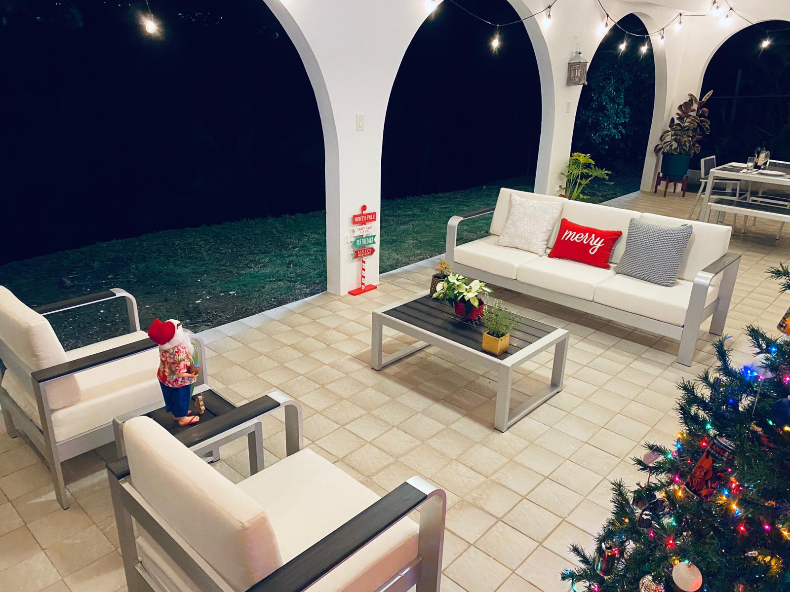 Crystal Sofa Set - 3-Seater+(2)Lounge Chairs+Coffee Table (Brushed Alum/Grey Polywood/White Cushion)