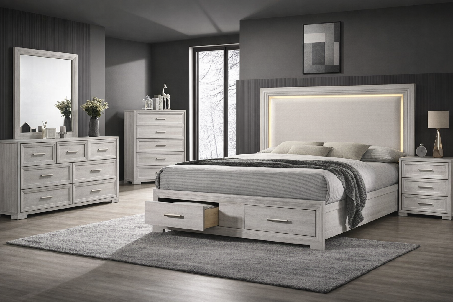 COLORADO Nightstand Rustic Natural