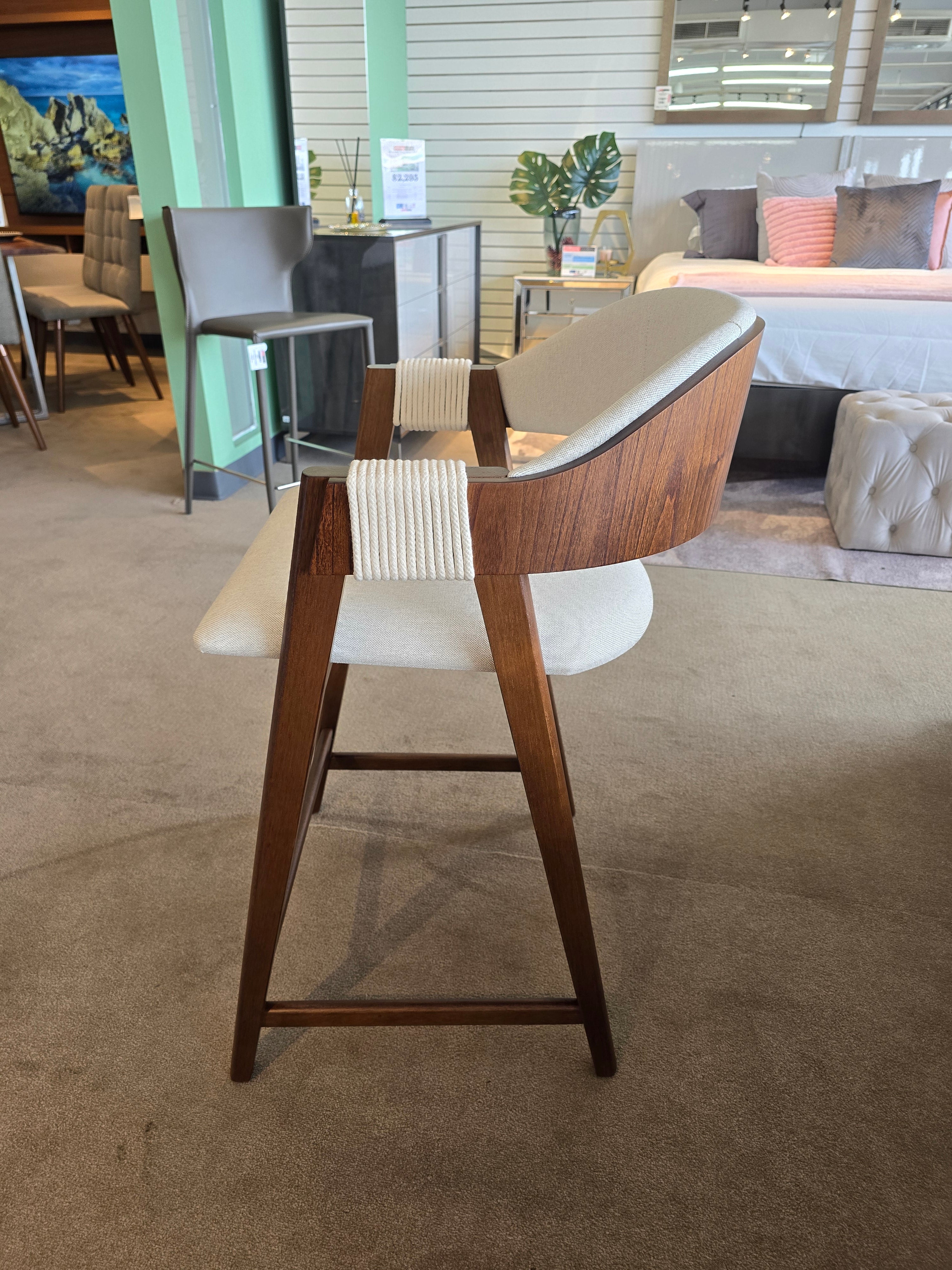 CORDA Barstool (Counter Height) Imbuia/I-172 Fabric