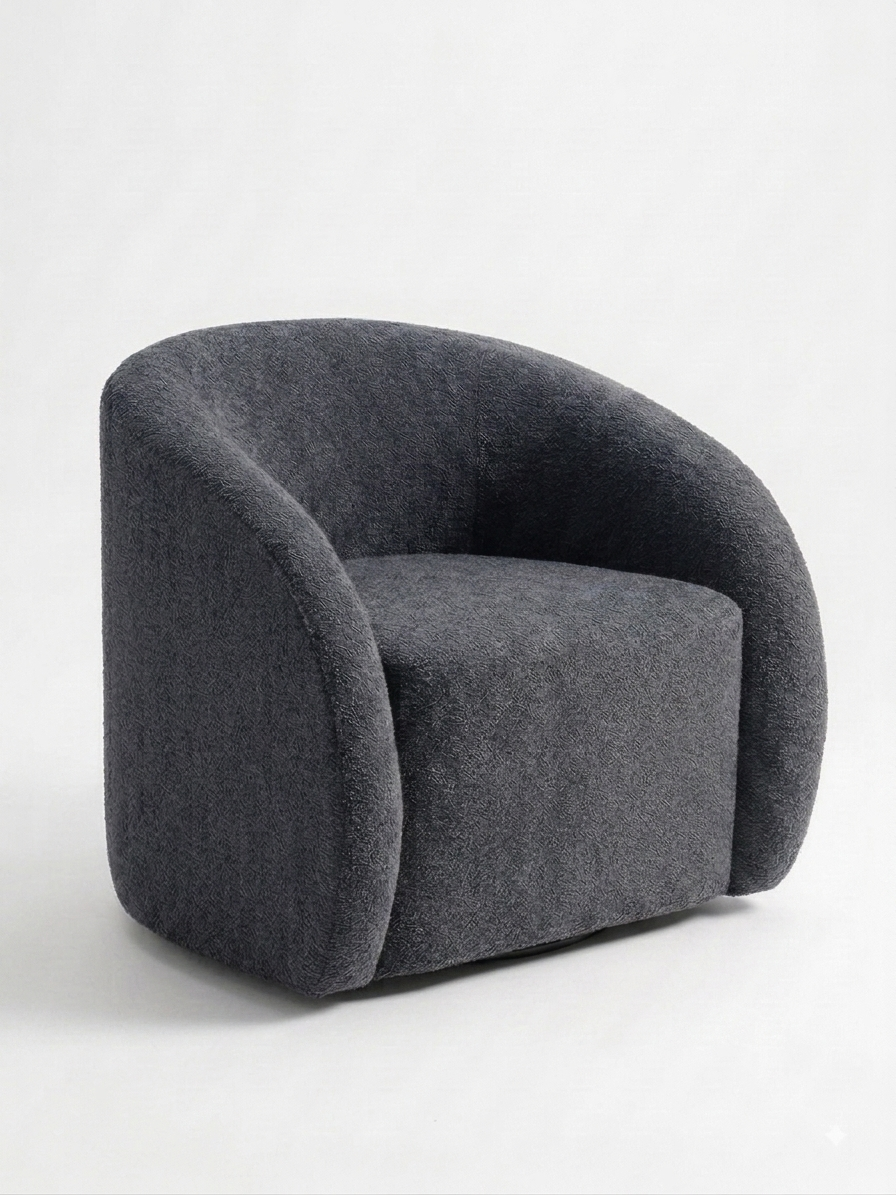 Swivel Lounge Chair Dark Grey