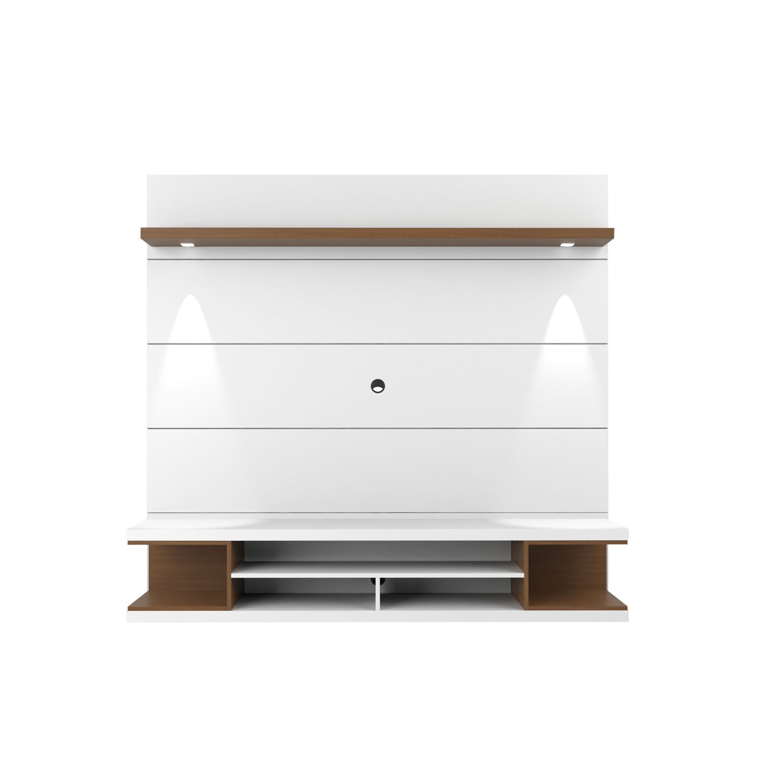 AXEL Hanging Console 2.2m 87"W High Gloss White/Hazelnut