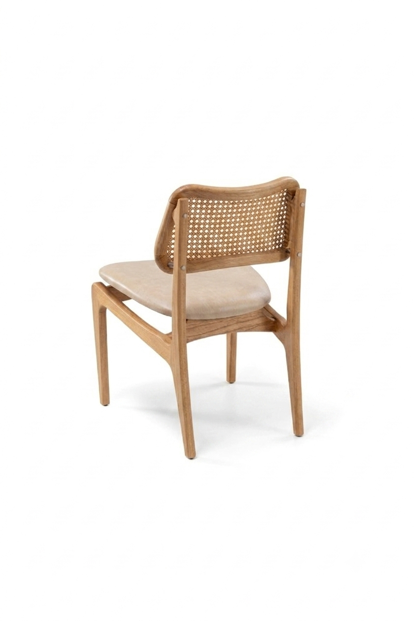 144995 TESSIA Chair Amendoa (Almond) Mesh/Nogueira Metal
