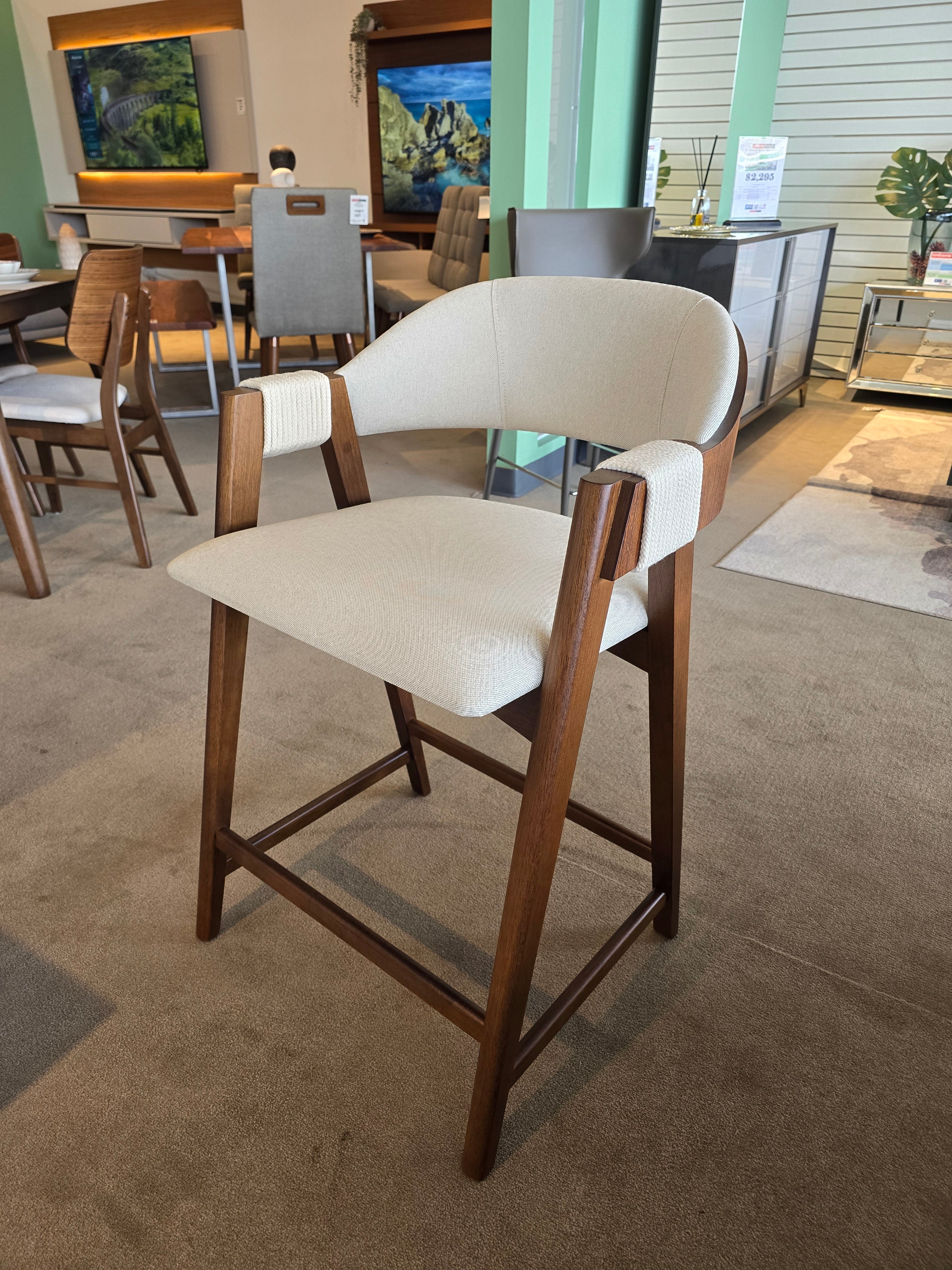 CORDA Barstool (Counter Height) Imbuia/I-172 Fabric