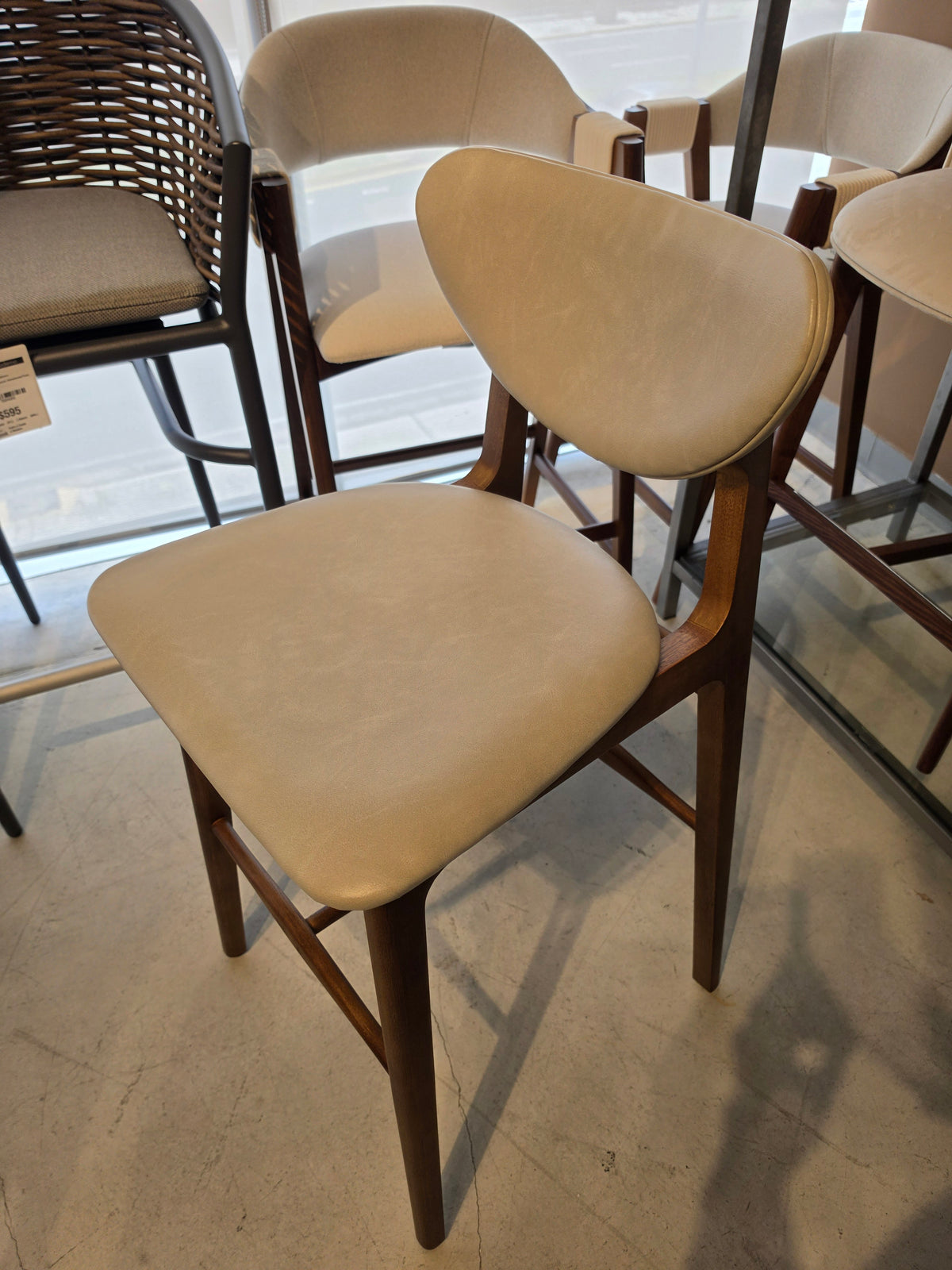 ANA Barstool (Bar Height 28") E16 Wood Finish/T-6098 Fabric