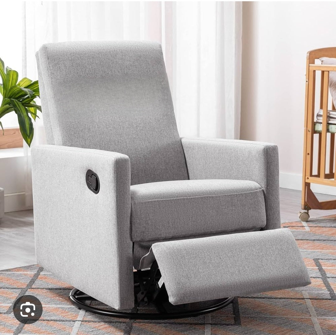 FD2856 Manual Recliner Chair Swivel/Glider D-162-21# Light Grey Fabric