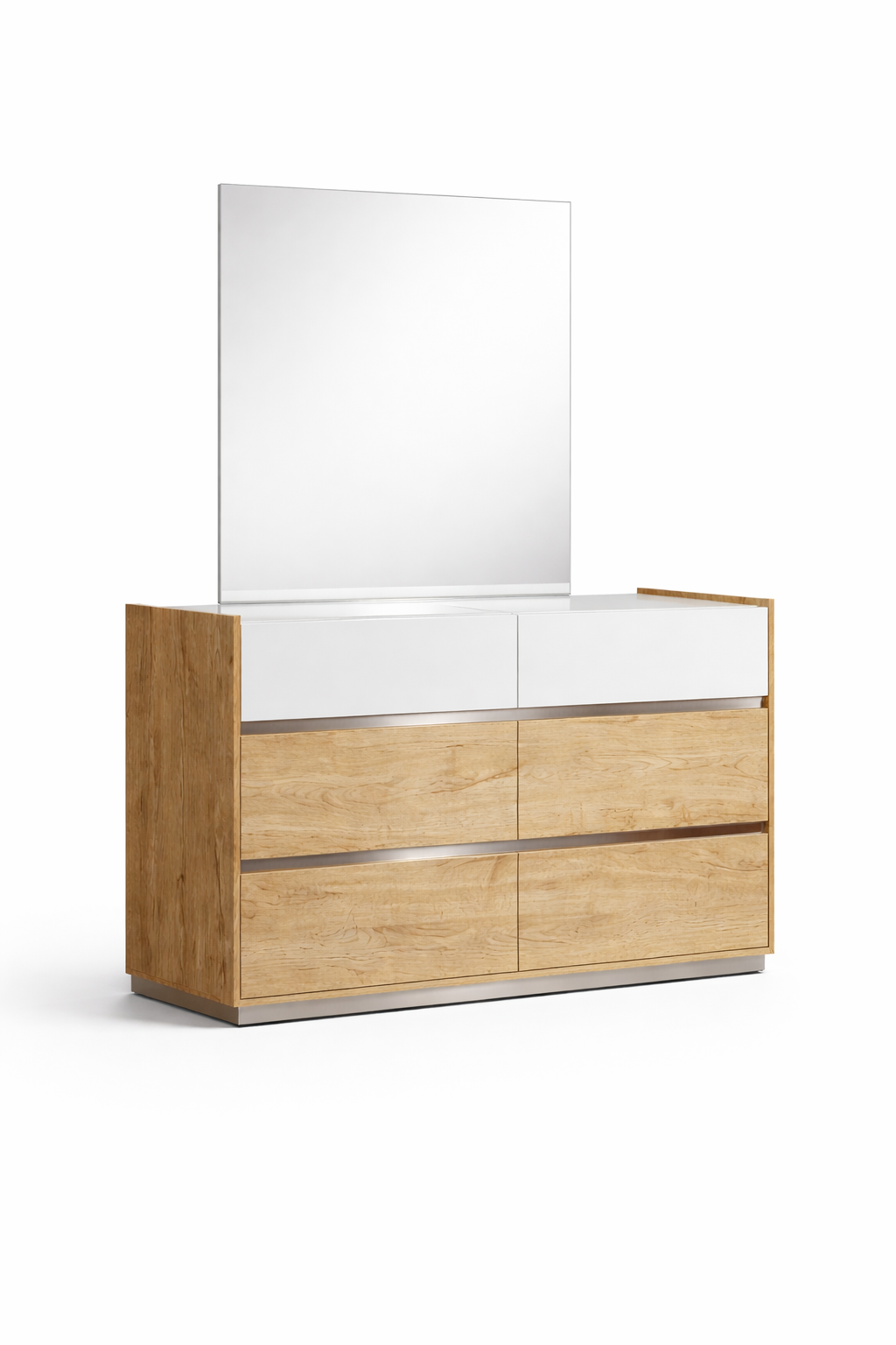 MONTECARLO Dresser + Mirror Bambu/White