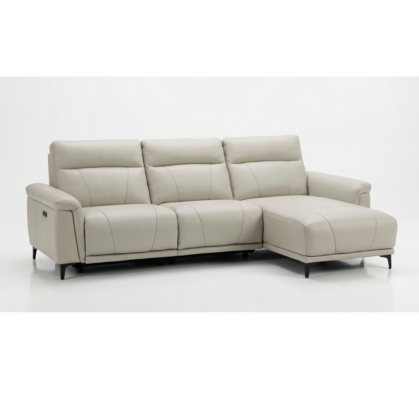 U80780M Sectional Dual Power Recliner w/Chaise(Right Facing) Leather/PVC 4562# Kerry Beige