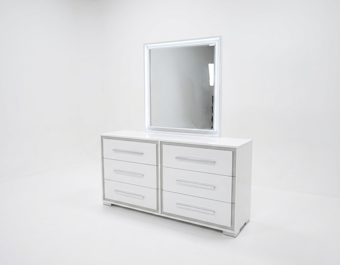 TINTORETTO Dresser + Mirror White/Grey